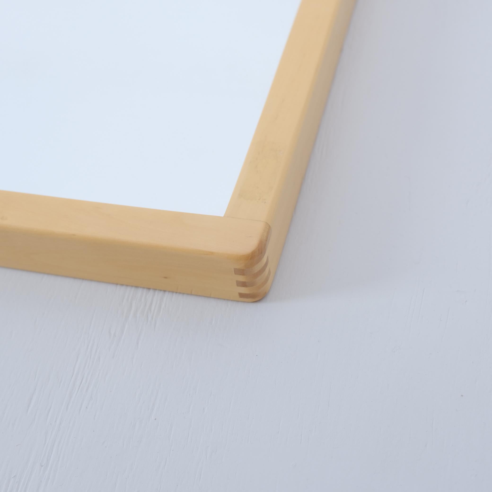 Finnish Minimalist Alvar Aalto Large Mirror in Birch, Artek 1960s For Sale