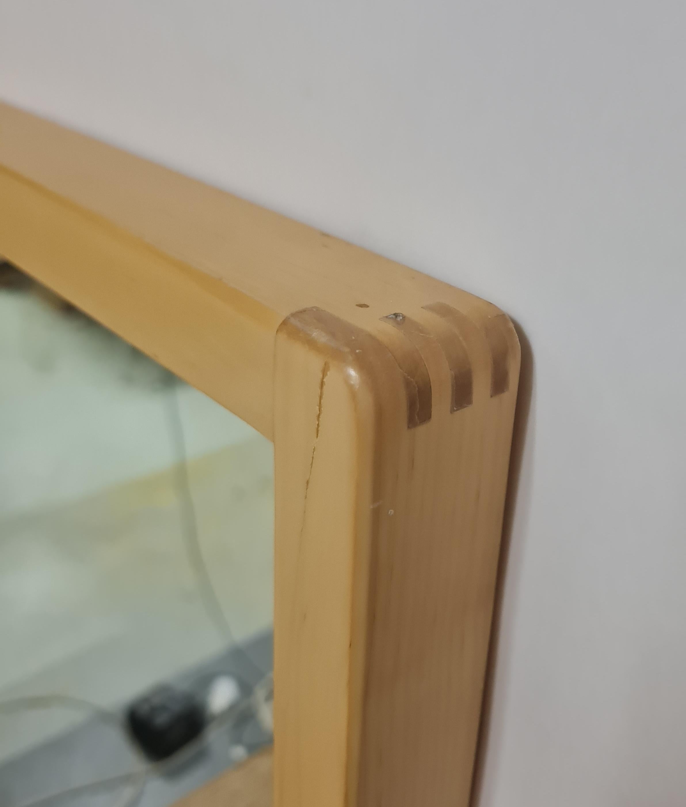 Finnish Minimalist Alvar Aalto Large Mirror in Light Birch, Artek 1960s For Sale