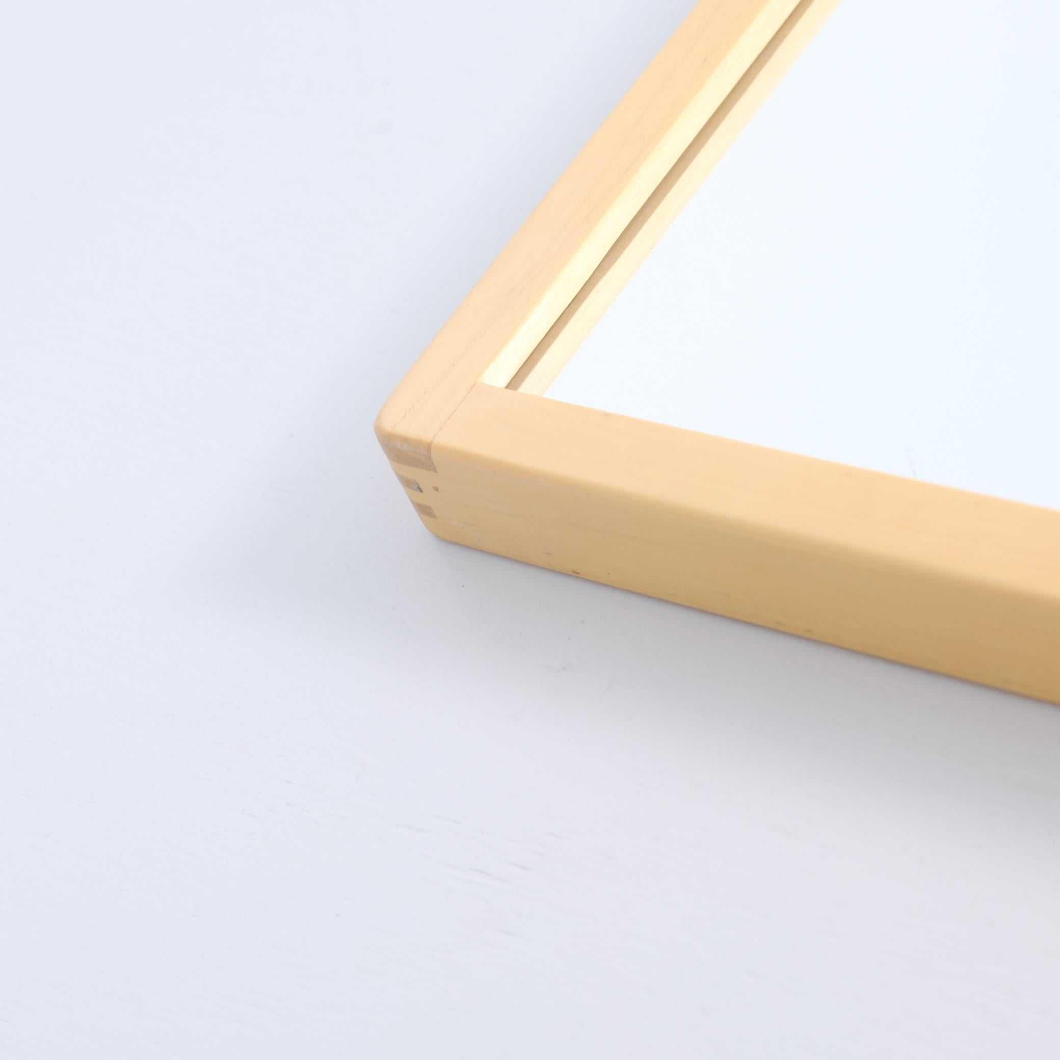 Finnish Minimalist Alvar Aalto Large Mirror in Light Birch, Artek 1960s For Sale