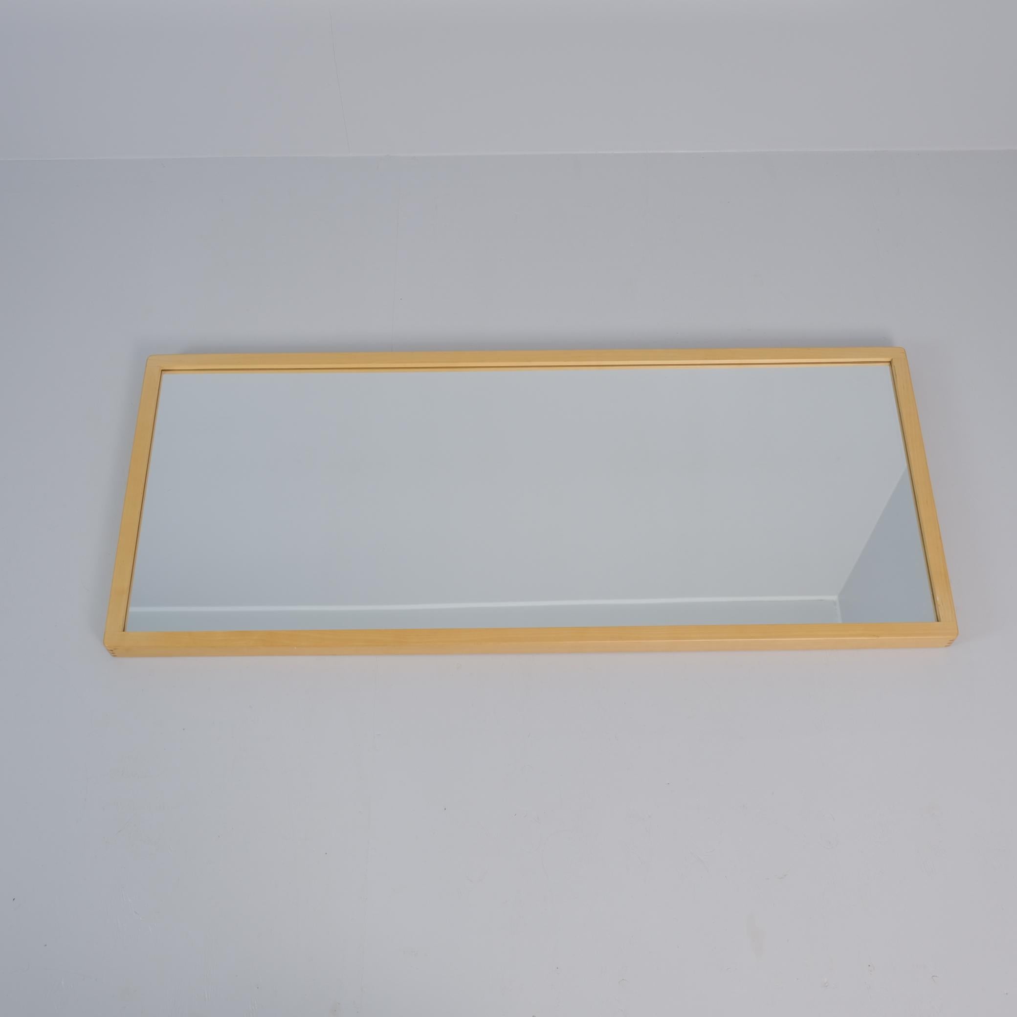 Minimalist Alvar Aalto Large Mirror in Light Birch, Artek 1960s In Good Condition For Sale In Helsinki, FI