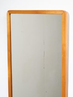 Minimalistischer großer Wandspiegel im Stil von Alvar Aalto aus Birke, Finnland, 1950er Jahre