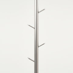 minimalist and contemporary coat rack made of stainless and concrete base