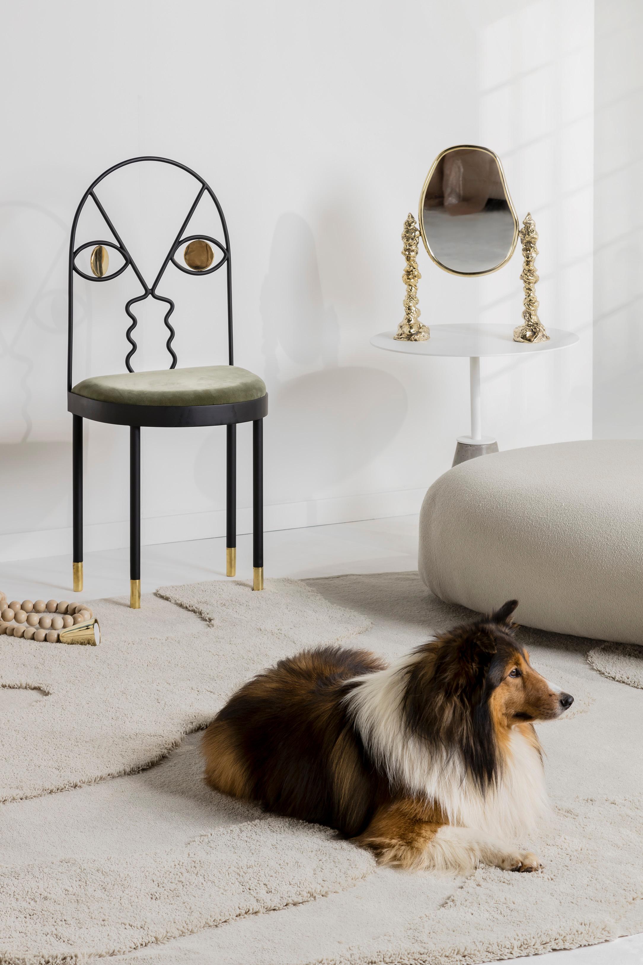 Table d'appoint minimaliste et Contemporary Steele en acier blanc et béton. en vente 2