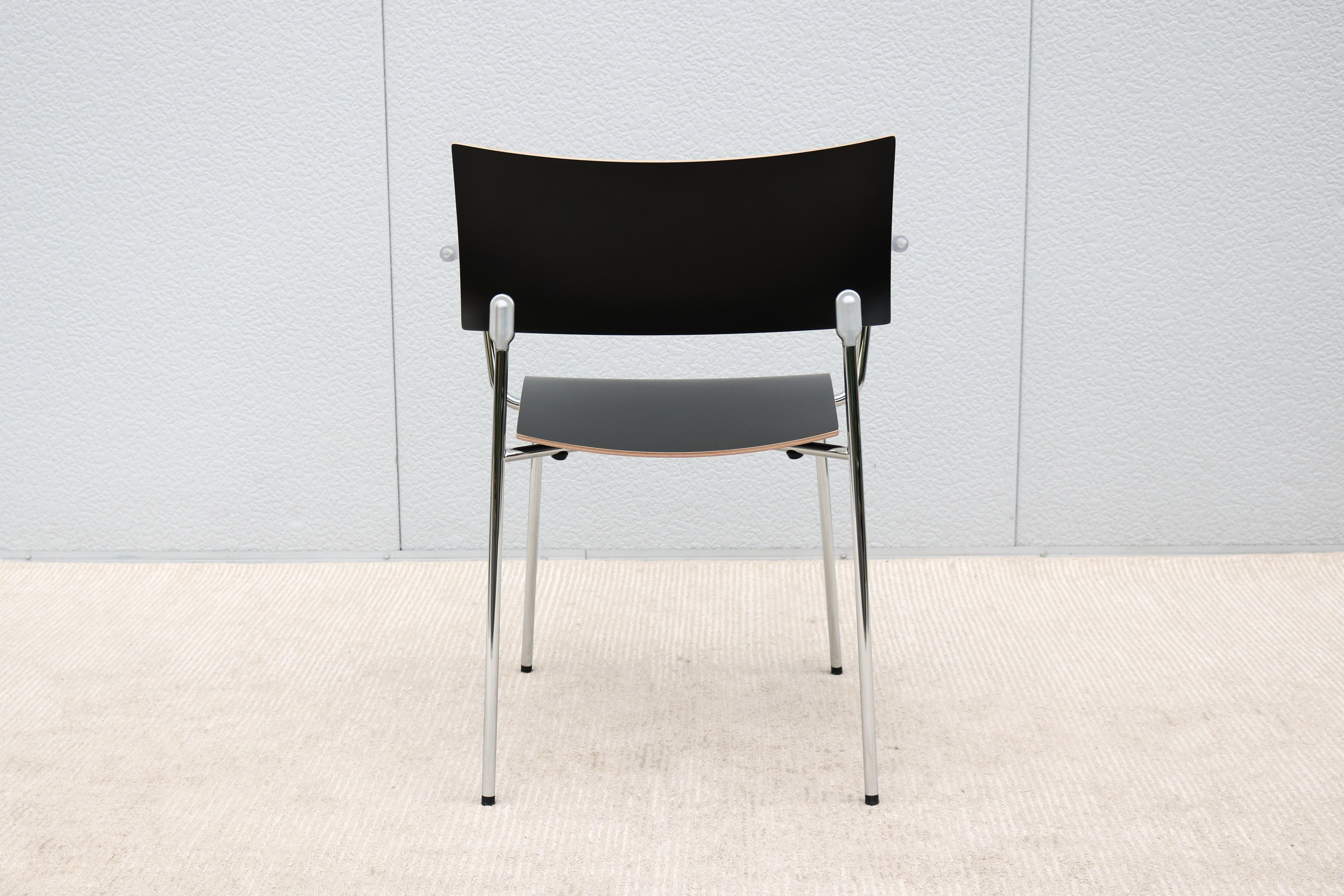 Sedia minimalista Antti Kotilainen per Piiroinen, Knoll Chip A Wood e Chrome in vendita 3