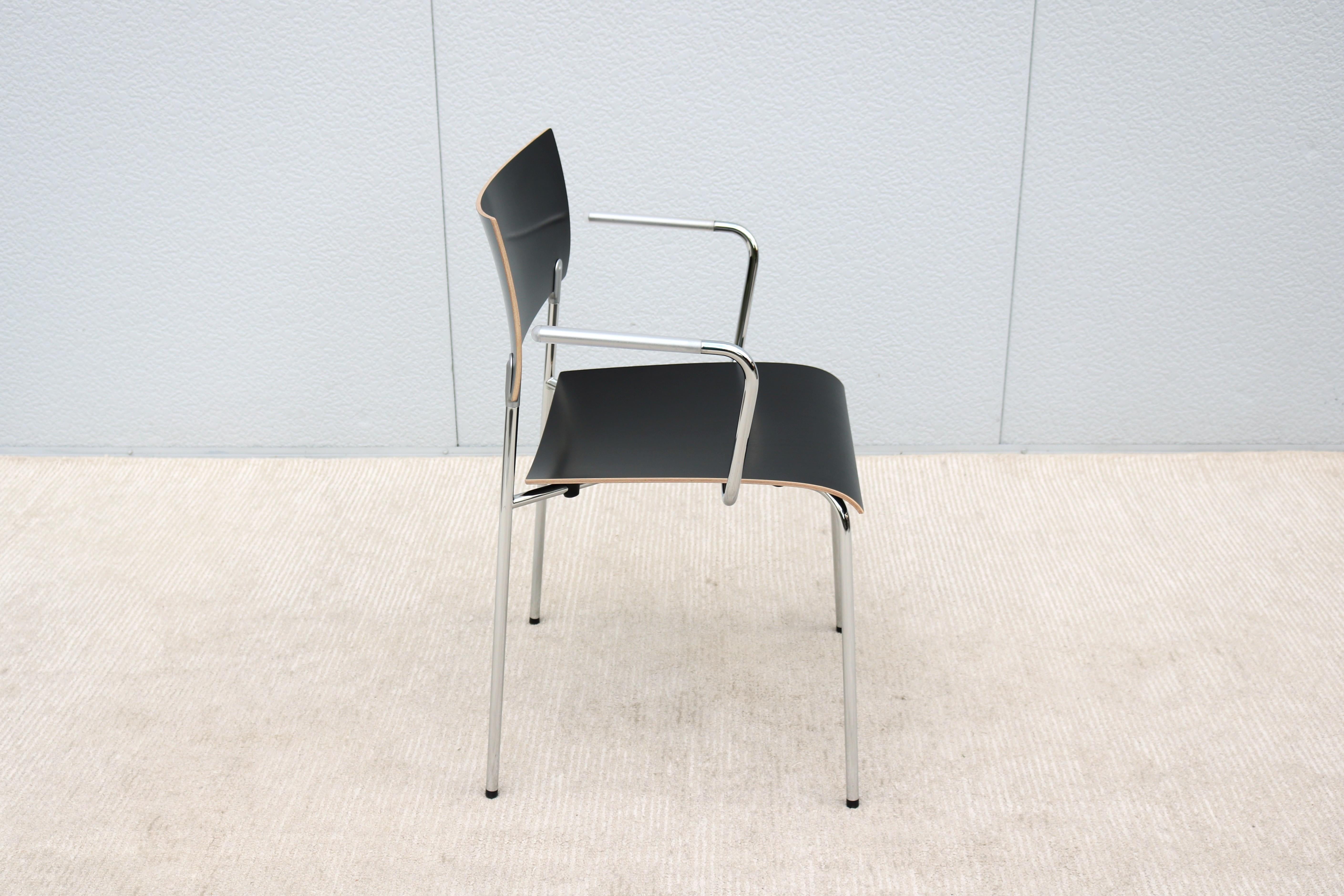 Sedia minimalista Antti Kotilainen per Piiroinen, Knoll Chip A Wood e Chrome in vendita 4