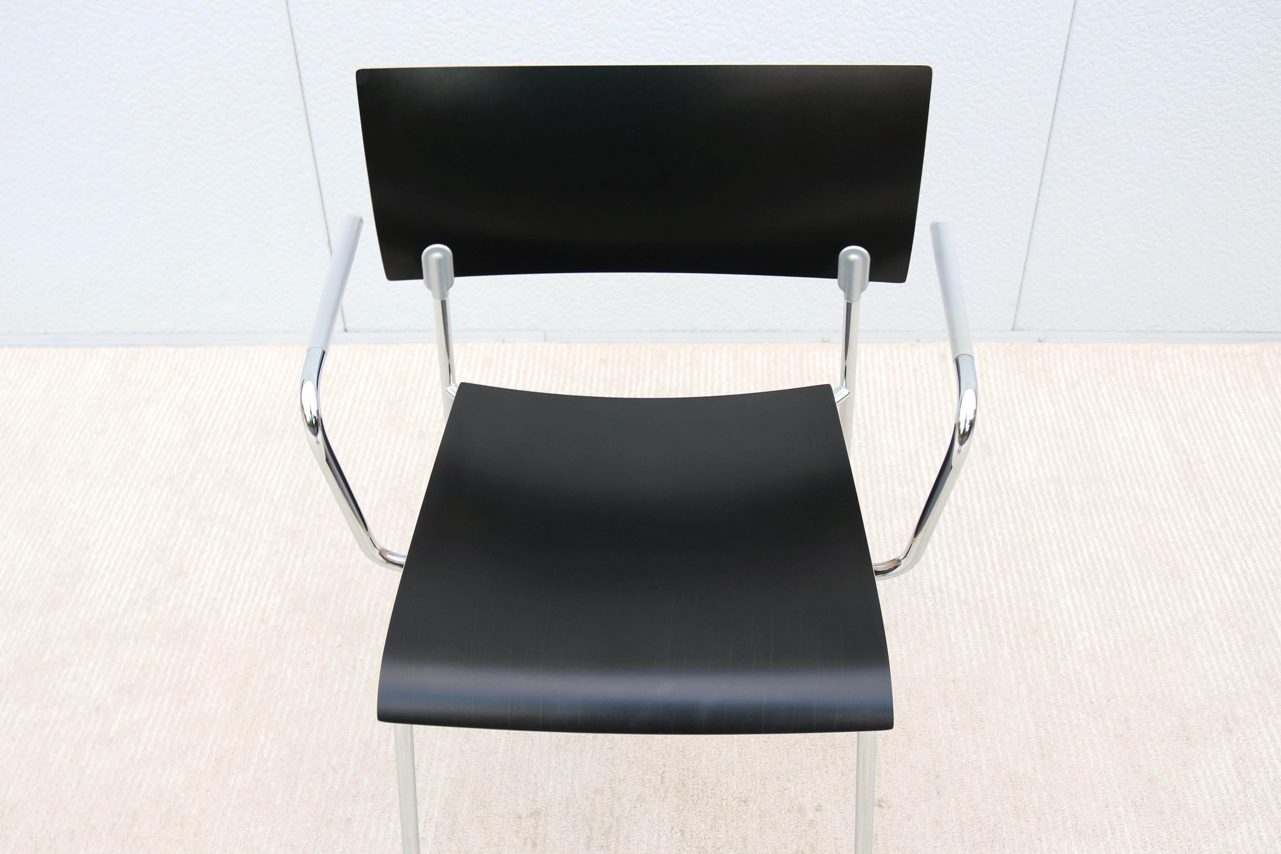 Sedia minimalista Antti Kotilainen per Piiroinen, Knoll Chip A Wood e Chrome in vendita 6