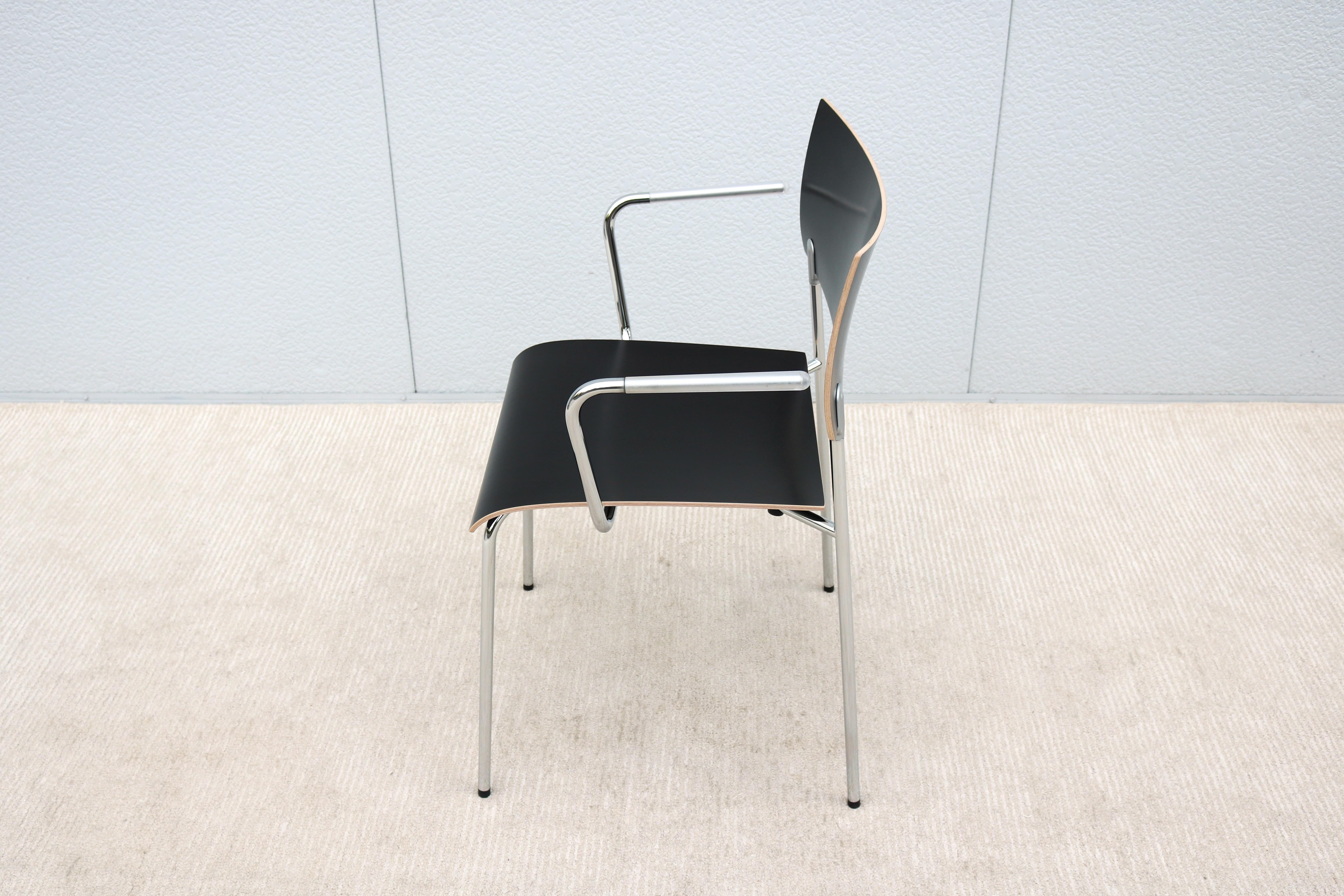 Sedia minimalista Antti Kotilainen per Piiroinen, Knoll Chip A Wood e Chrome in vendita 1