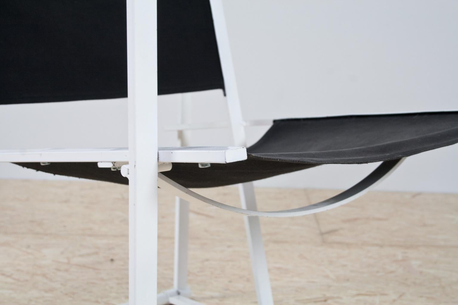 Lacquered Minimalist Armchair in Black and White by Radboud Van Beekum for Pastoe, 1981