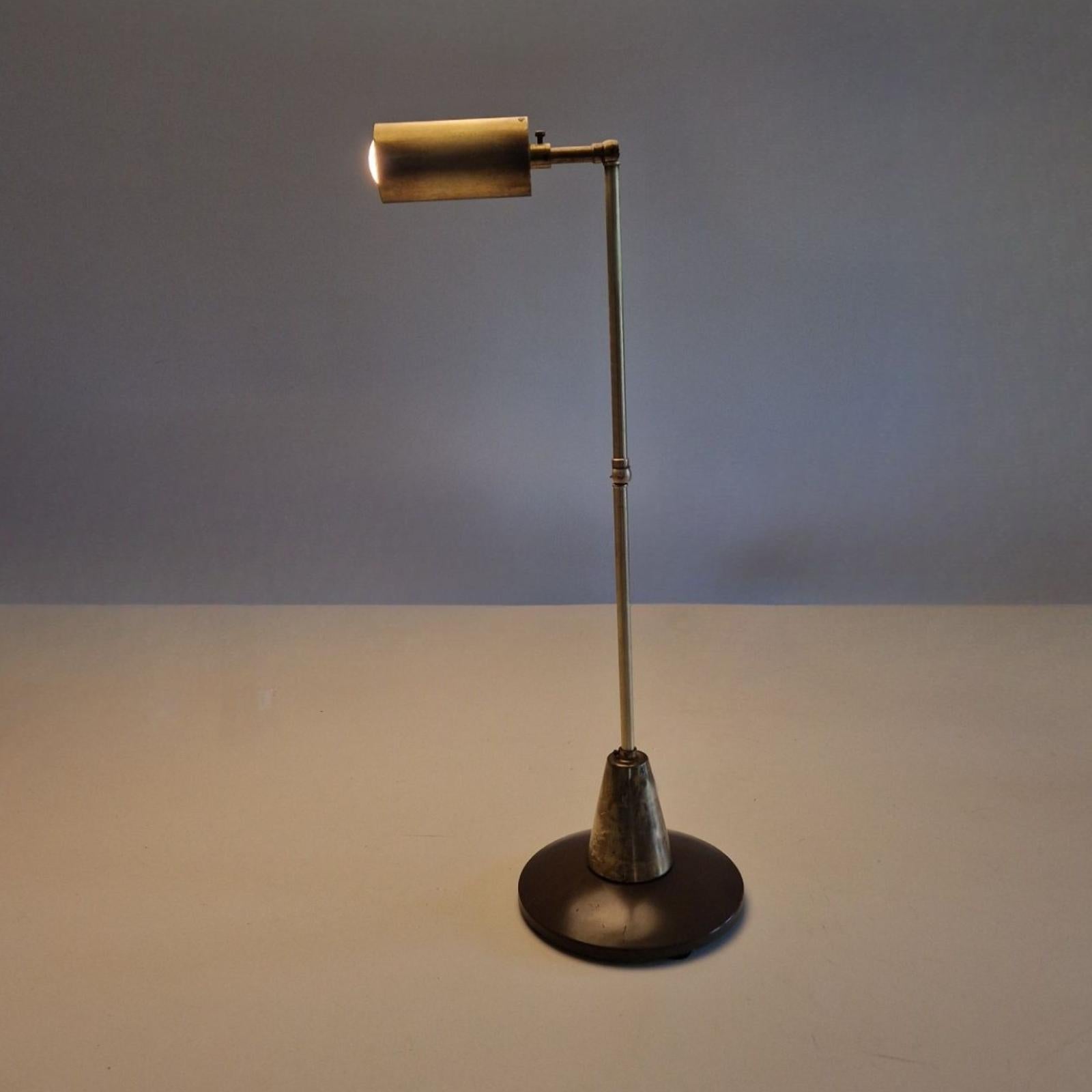 Minimalist articulated brass desk lamp, Italy 1950s 2