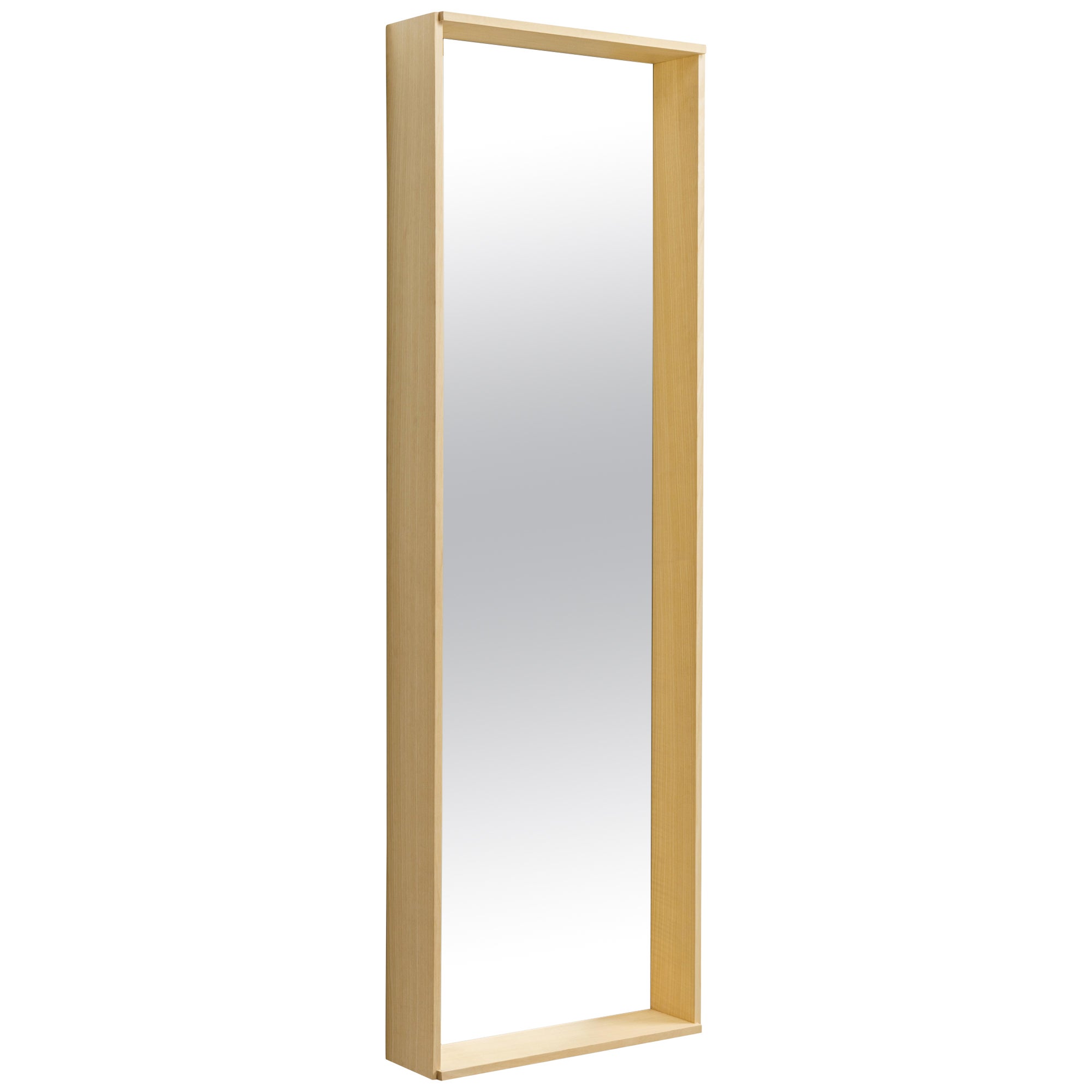Minimalistischer Eschenholzspiegel groß