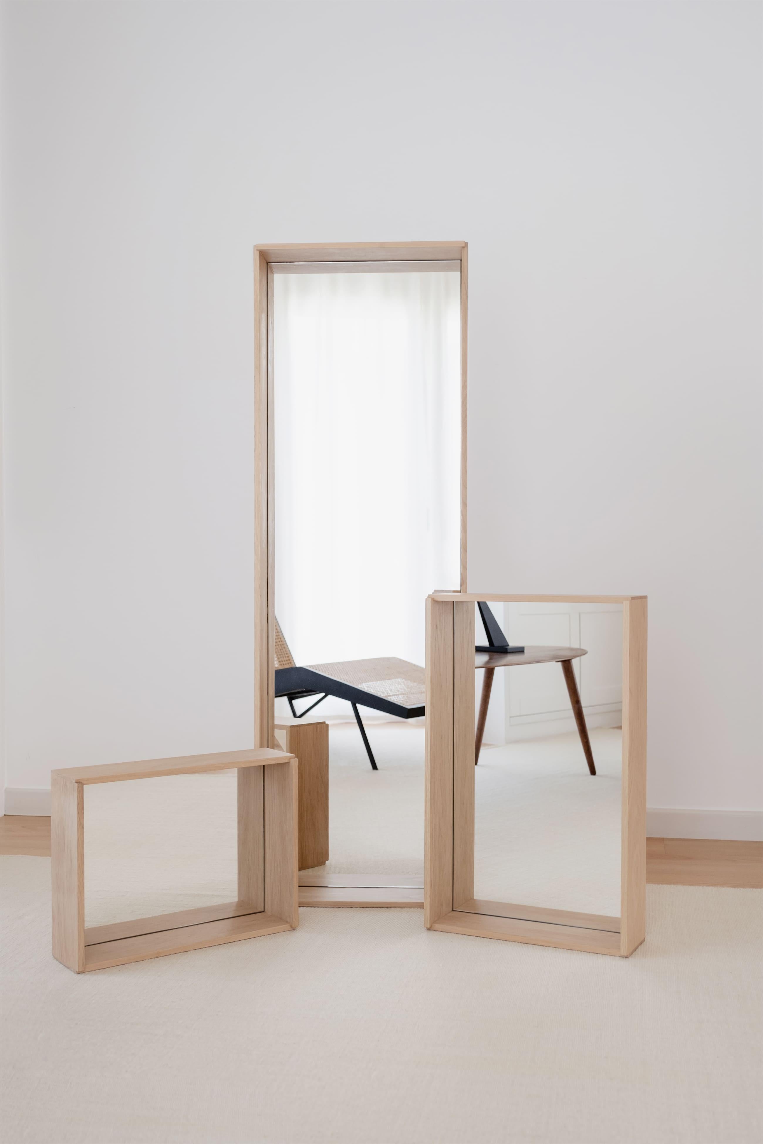 Portuguese Minimalist ash mirror medium For Sale