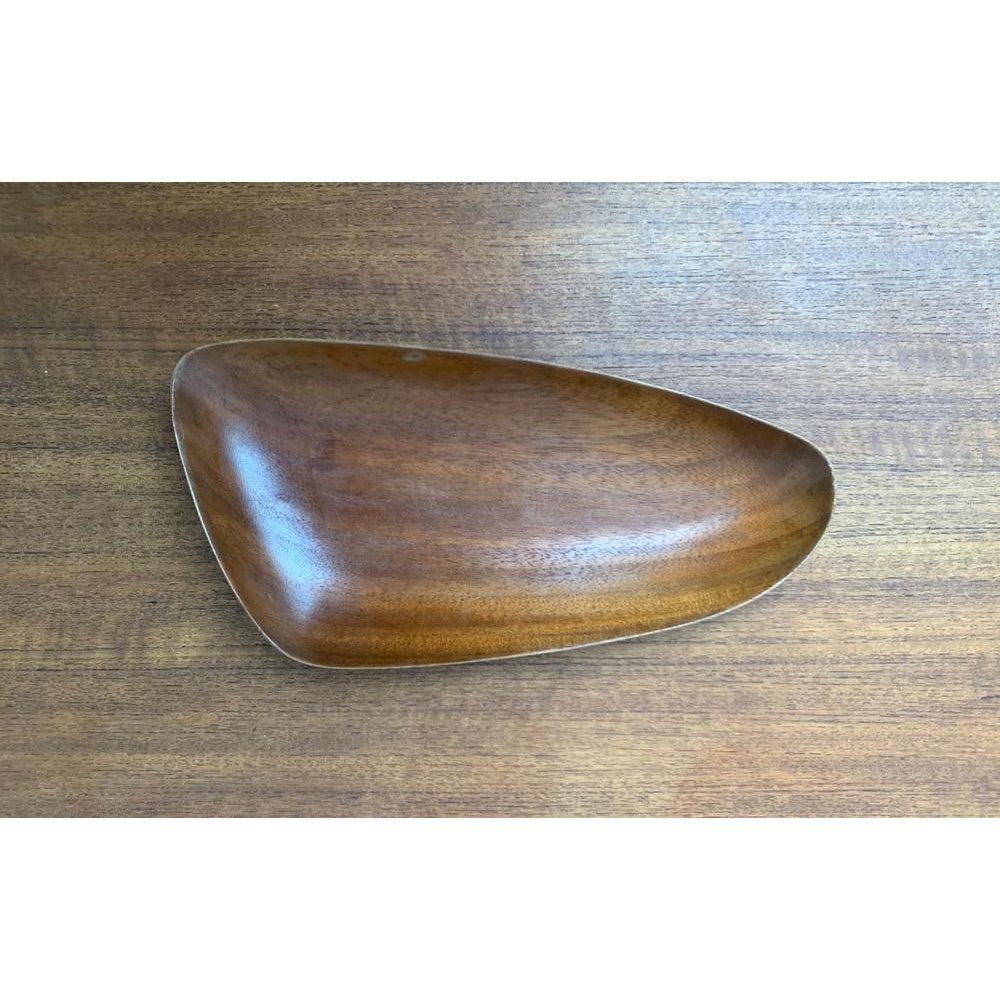 Minimalist Asymmetric Teak Bowl, 1960s For Sale 6