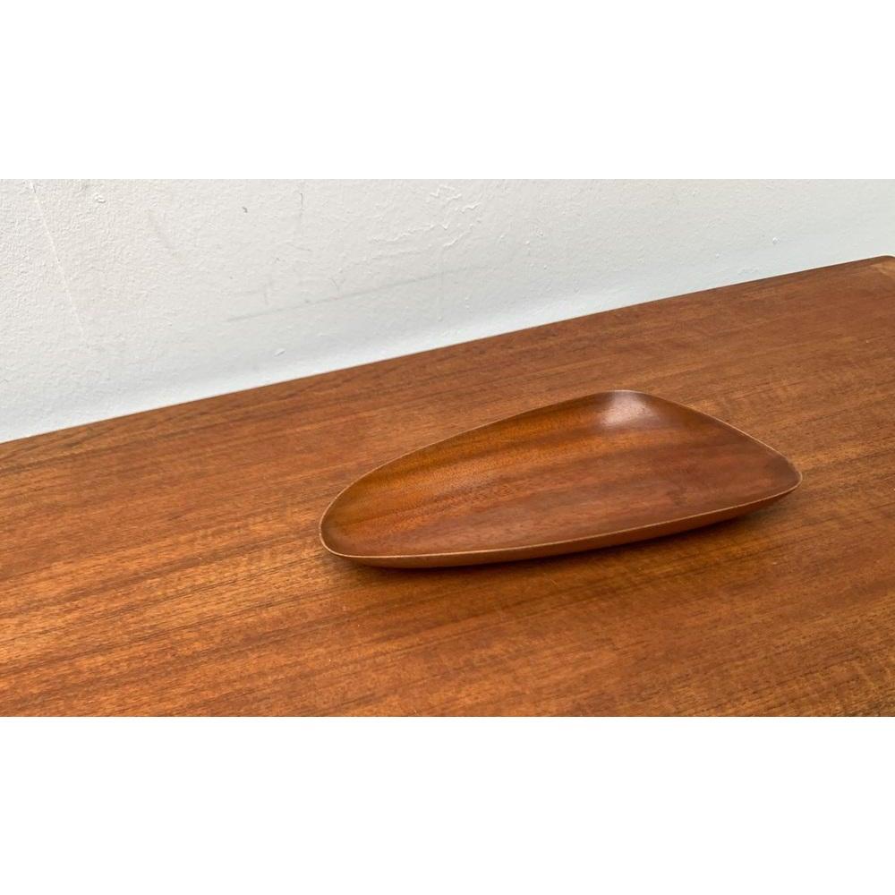 Mid-Century Modern Minimalist Asymmetric Teak Bowl, 1960s For Sale