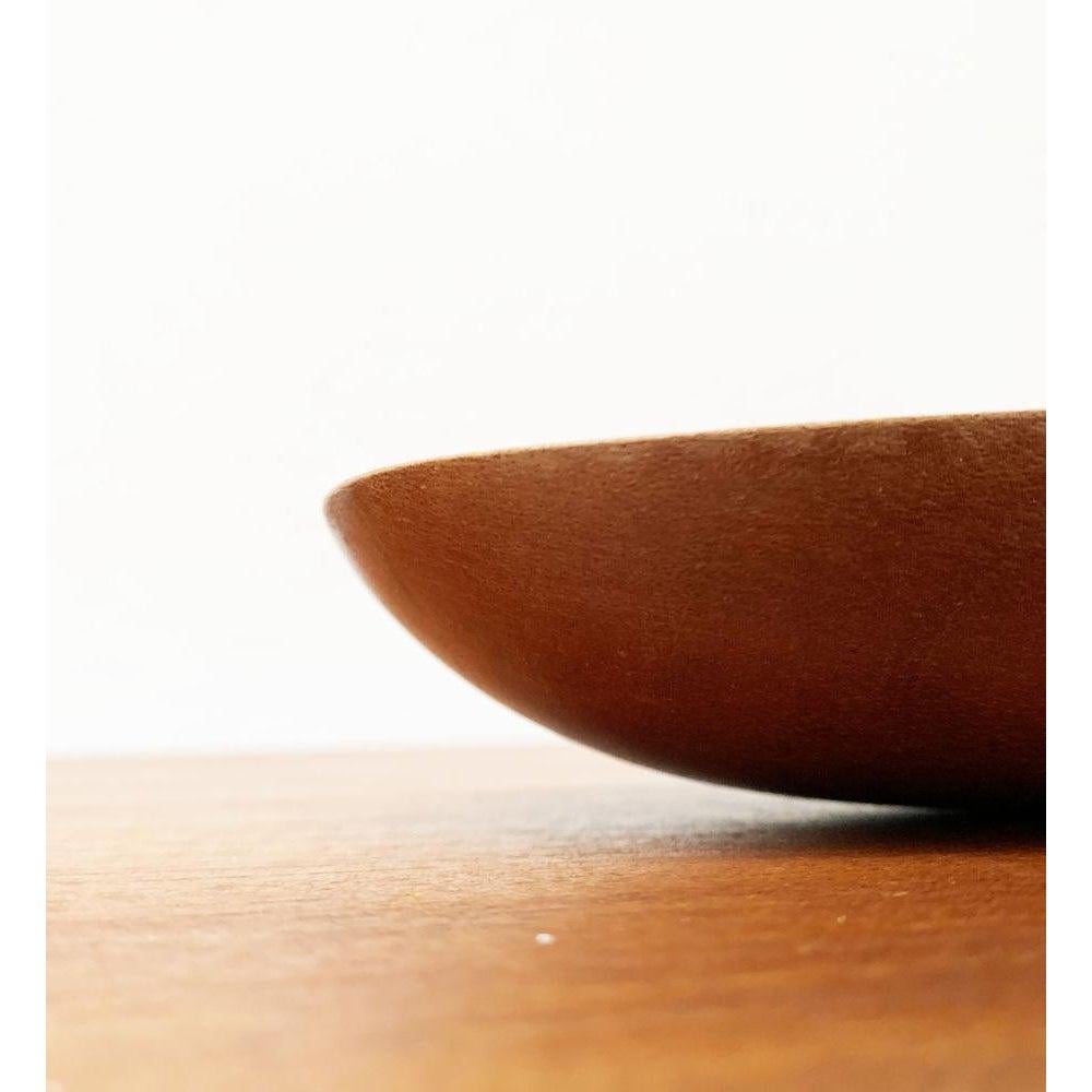 Minimalist Asymmetric Teak Bowl, 1960s For Sale 4