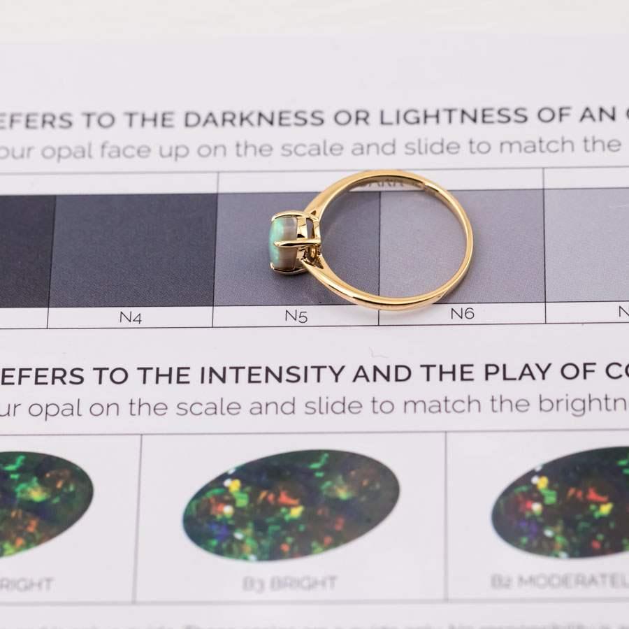 Minimalist Australian Black Opal Ring 18K Yellow Gold Band.


Free Domestic USPS First Class Shipping! Free Gift Bag or Box with every order!

Opal—the queen of gemstones, is one of the most beautiful gemstones in the world. Every piece of opal is