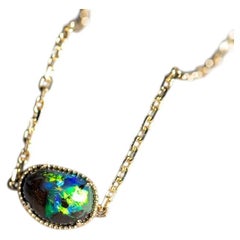 Minimalist Australian Boulder Opal Bracelet in 14K Yellow Gold