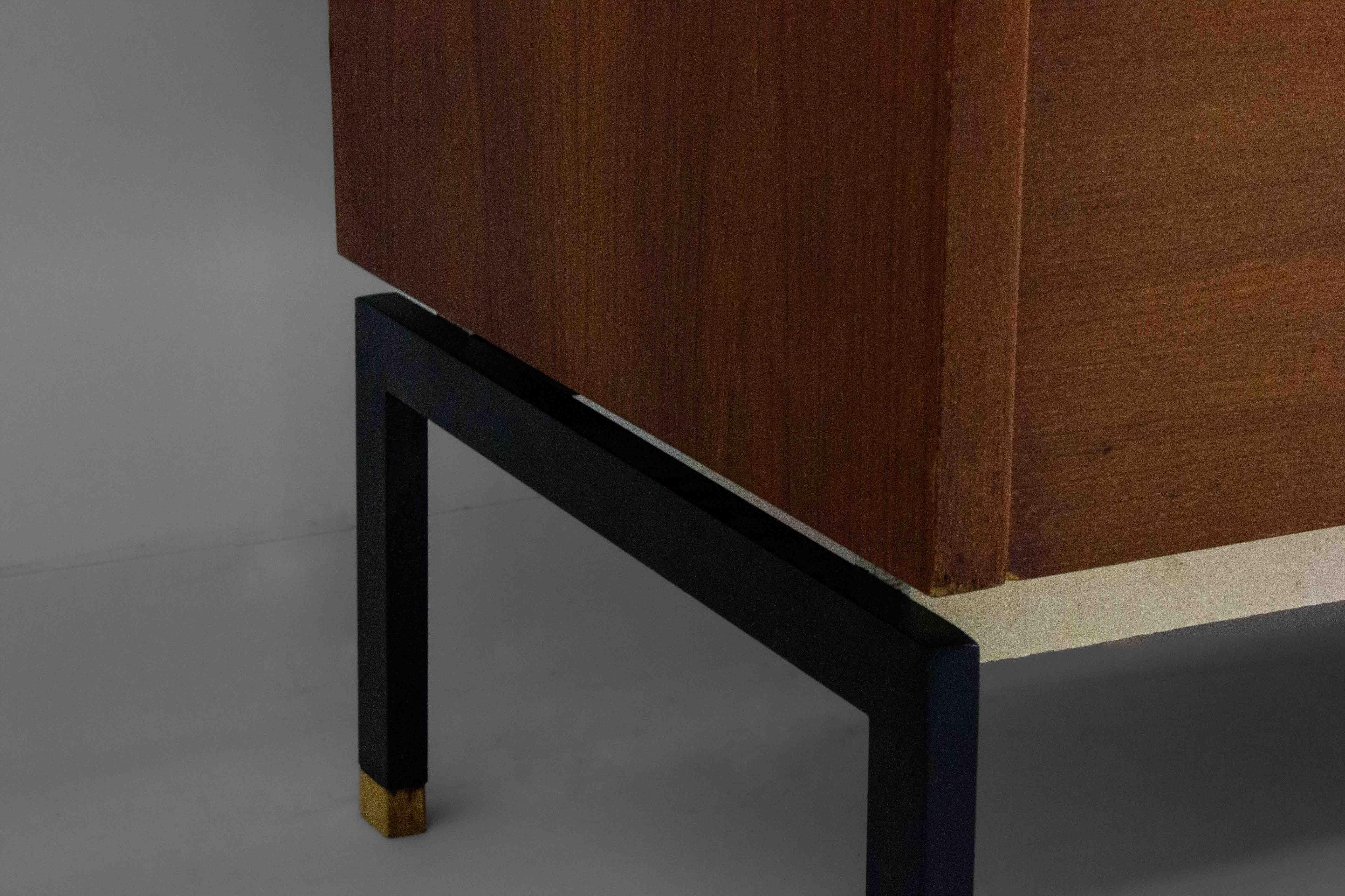 Minimalist backlit highboard in teak, Belgium 1960s For Sale 3