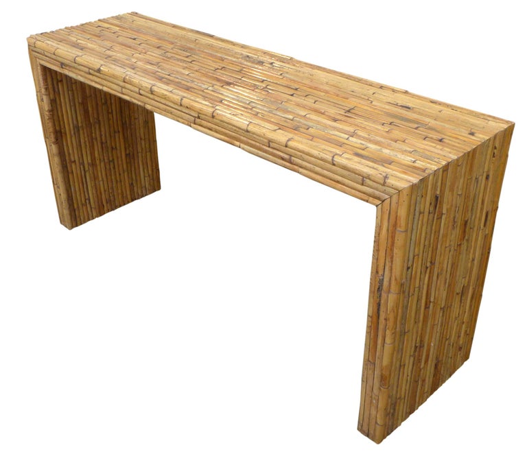 Minimalist Bamboo Console Table For Sale at 1stDibs