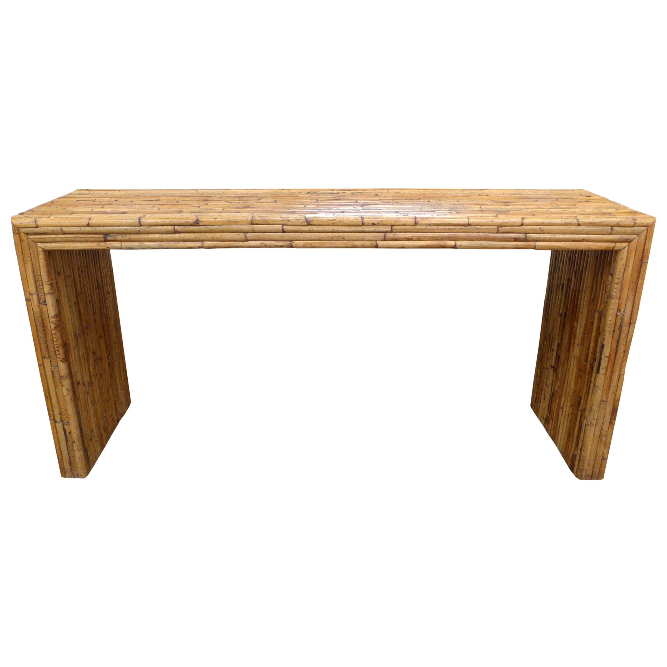 Minimalist Bamboo Console Table For Sale