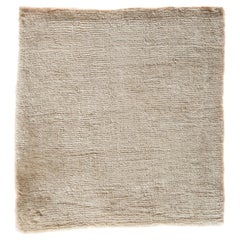 Tapis minimaliste en soie de bambou beige massif tissé à la main de 10'x14' Taille de livraison rapide