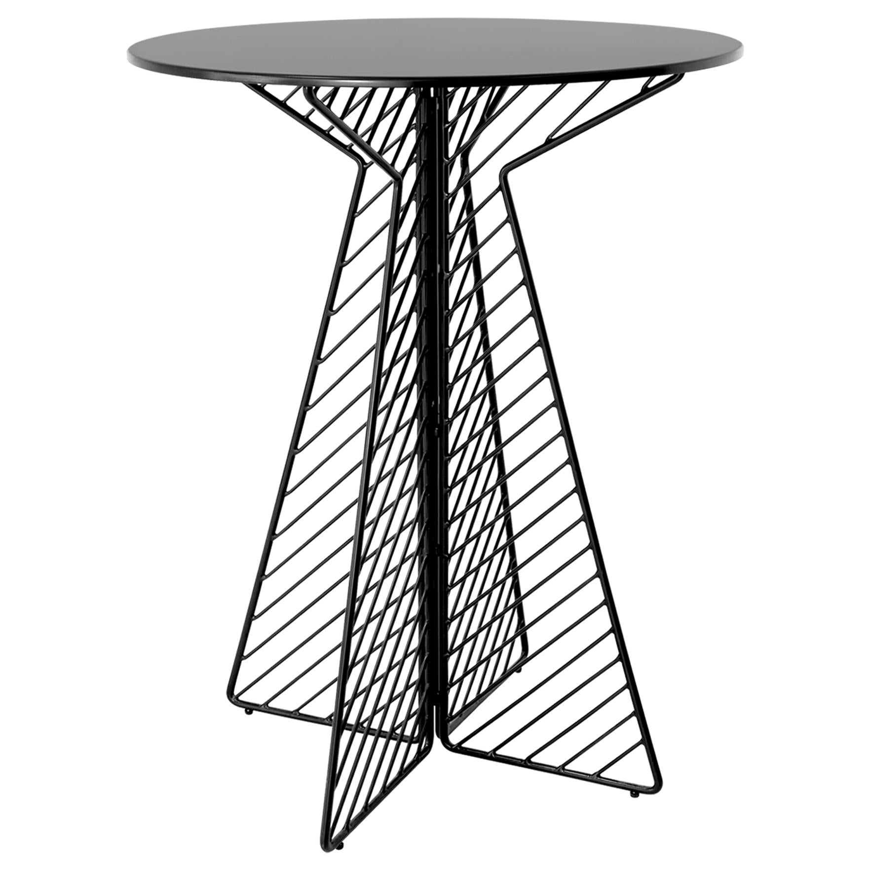 Minimalist Bar Table, Flat Pack Wire Cafe Bar Table in Black by Bend Goods