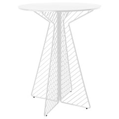 Minimalist Bar Table, Flat Pack Wire Cafe Bar Table in White by Bend Goods