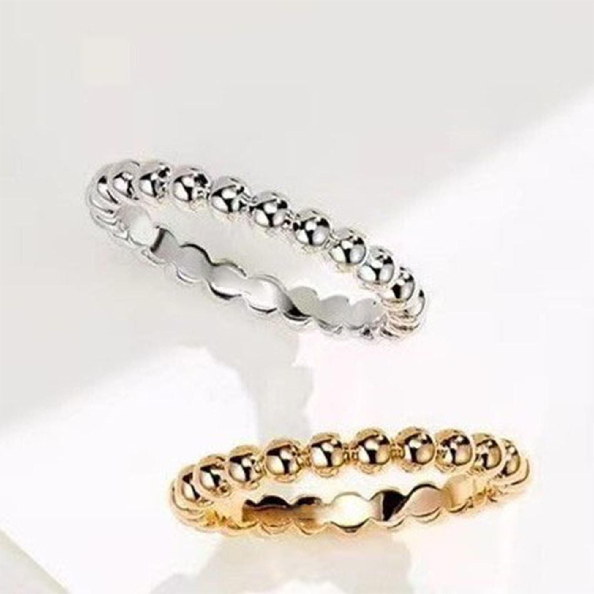 For Sale:  Minimalist Beaded 14K (or 18k upon request) Gold Stacking Ring