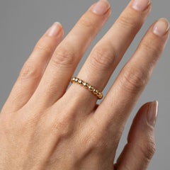 Minimalist Beaded 14K (or 18k upon request) Gold Stacking Ring
