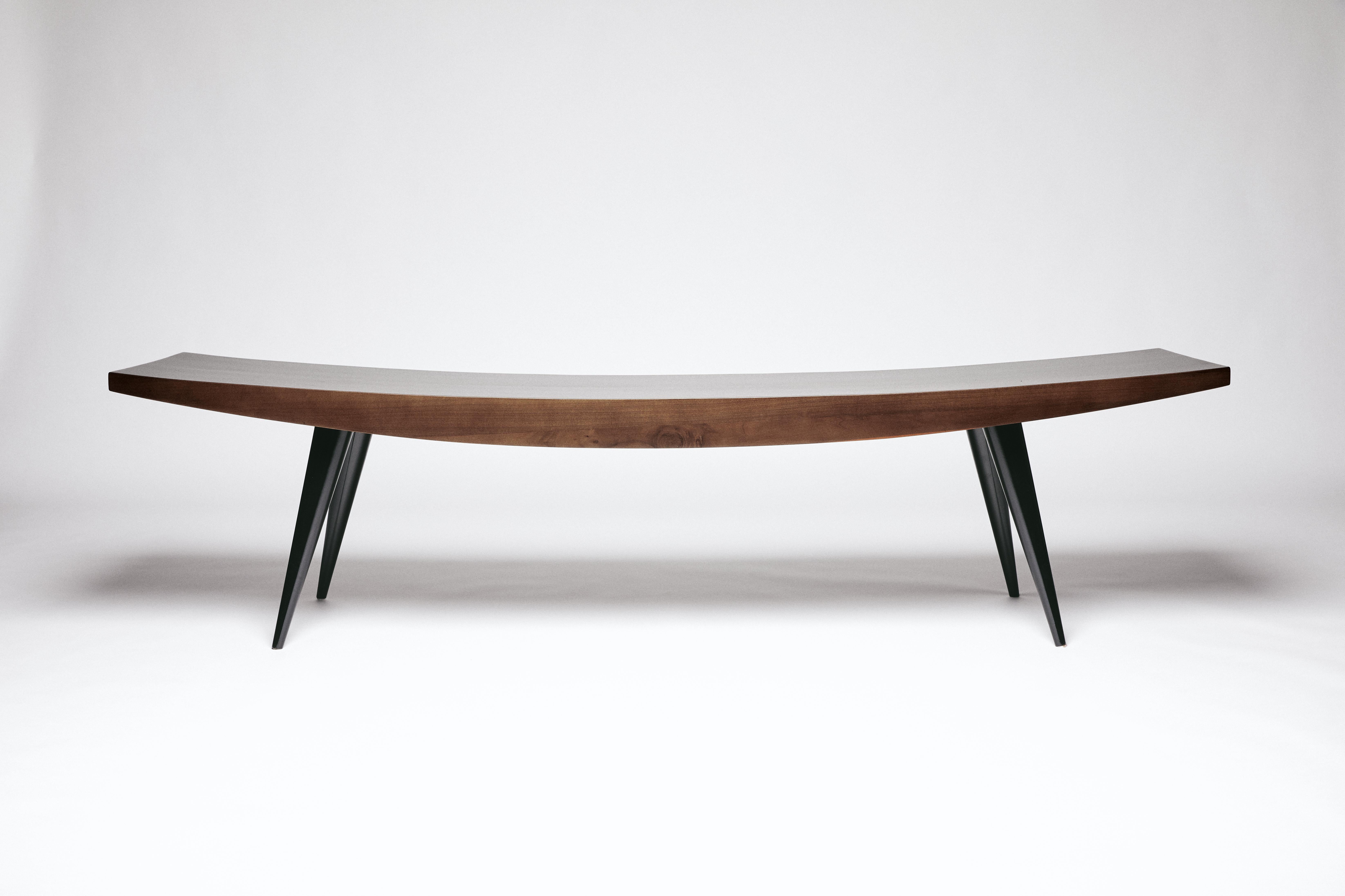 Minimalist Bench, JAH by Reda Amalou Design, 2019, Walnut & black Steel, 180cm In New Condition For Sale In Paris, FR