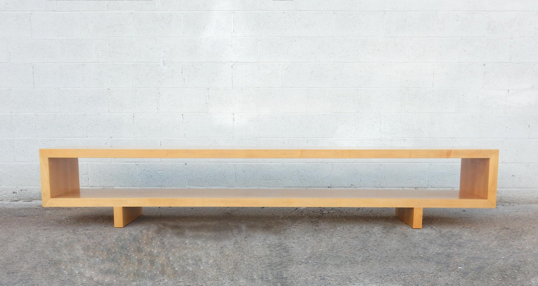 Massive Minimalist era console table/bench.
Exceptional piece of art furniture made of solid maple wood.
Measures over 9 feet long. Weighs 350lbs +
Not signed or marked.