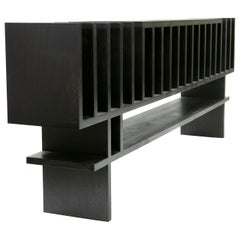 Minimalist Black Buffet Handcrafted in Brazilian Hardwood, Paralelo