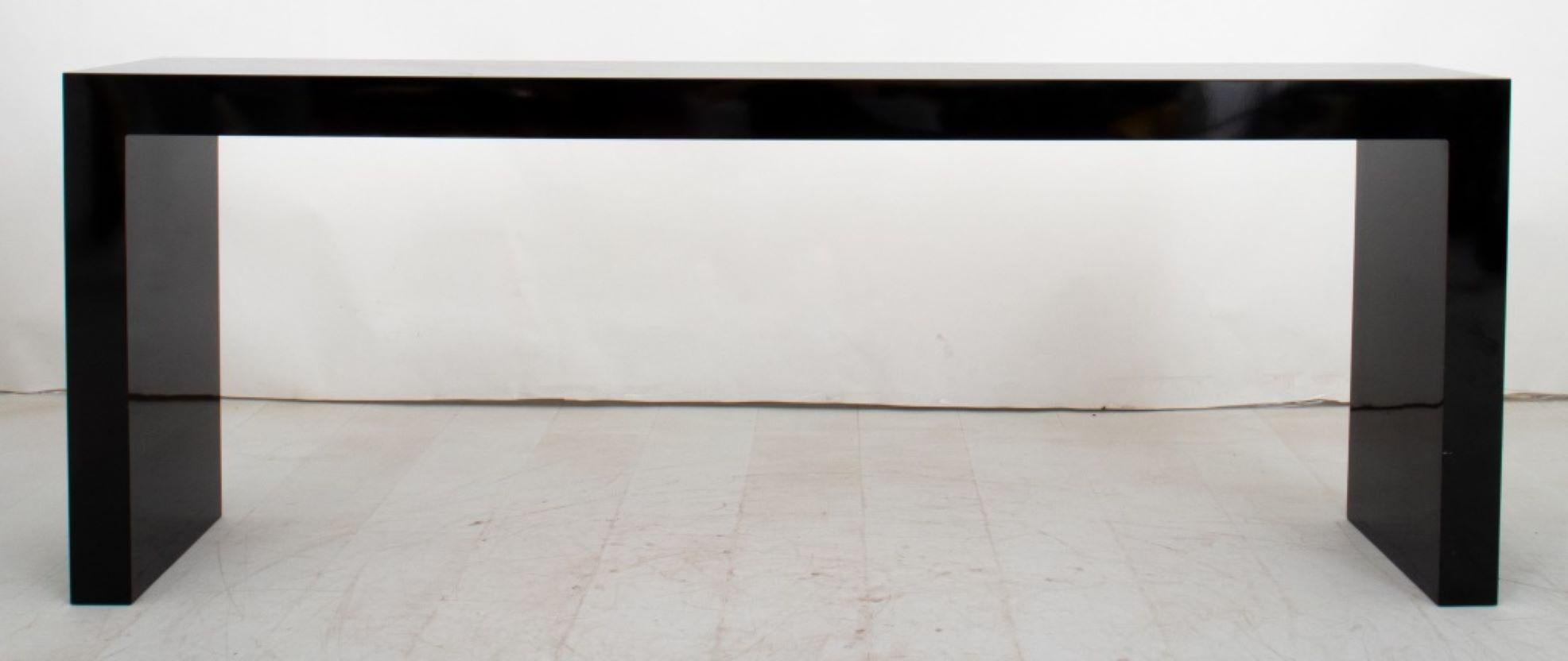 Table console minimaliste en laque noire en vente 1