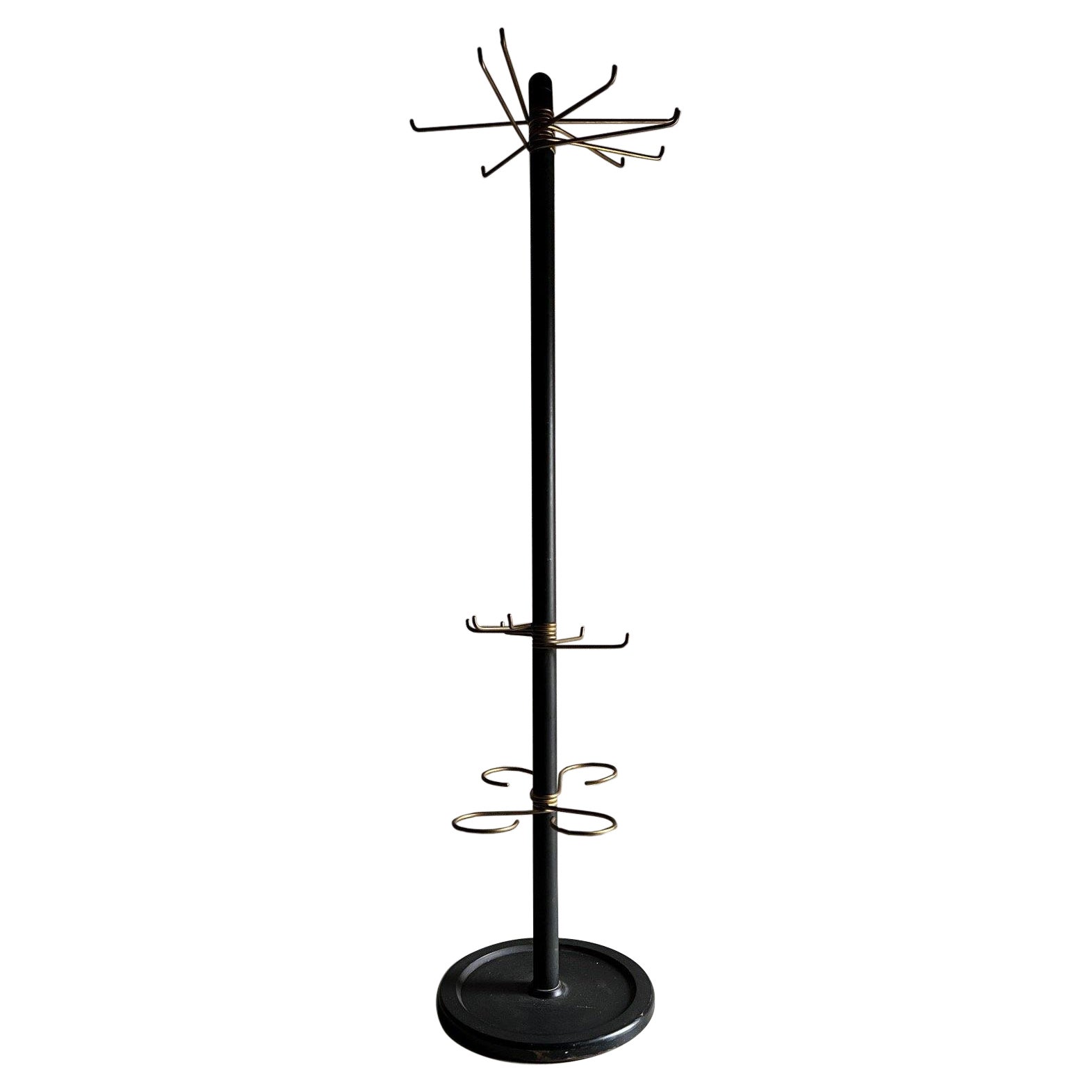 Porte-manteau minimaliste en métal noir et laiton