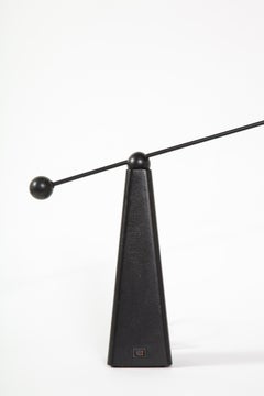 Minimalist Black Orbit Table Lamp by Ron Rezek for Bieffeplast, circa 1980s