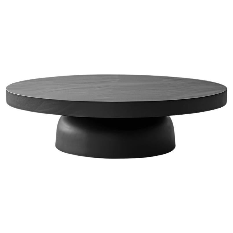 Minimalist Black Round Coffee Table - Sleek Fundamenta 31 by NONO For Sale