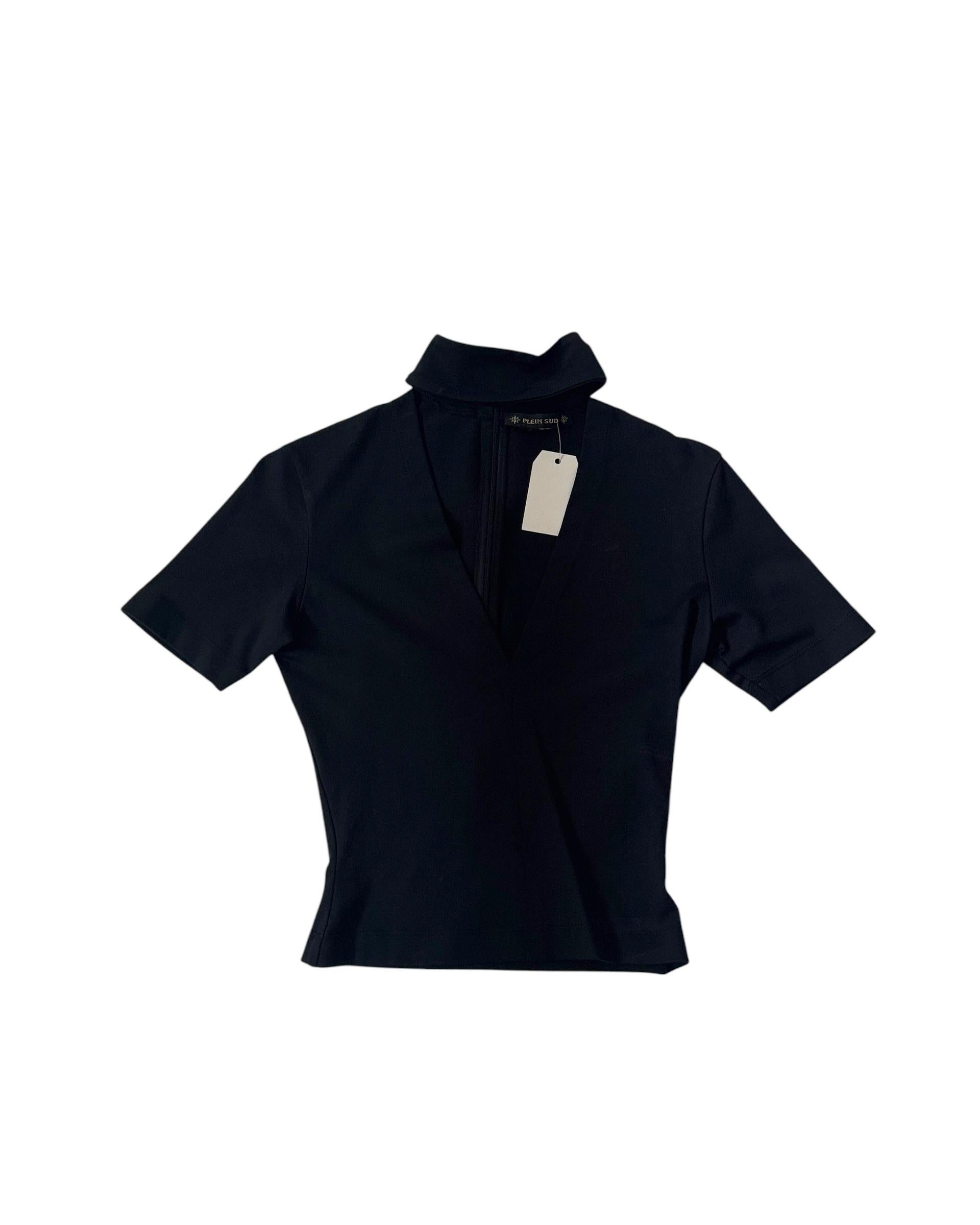 Women's or Men's Minimalist Black Stretch Top by Plein Sud - No import duty: we pay for it! For Sale