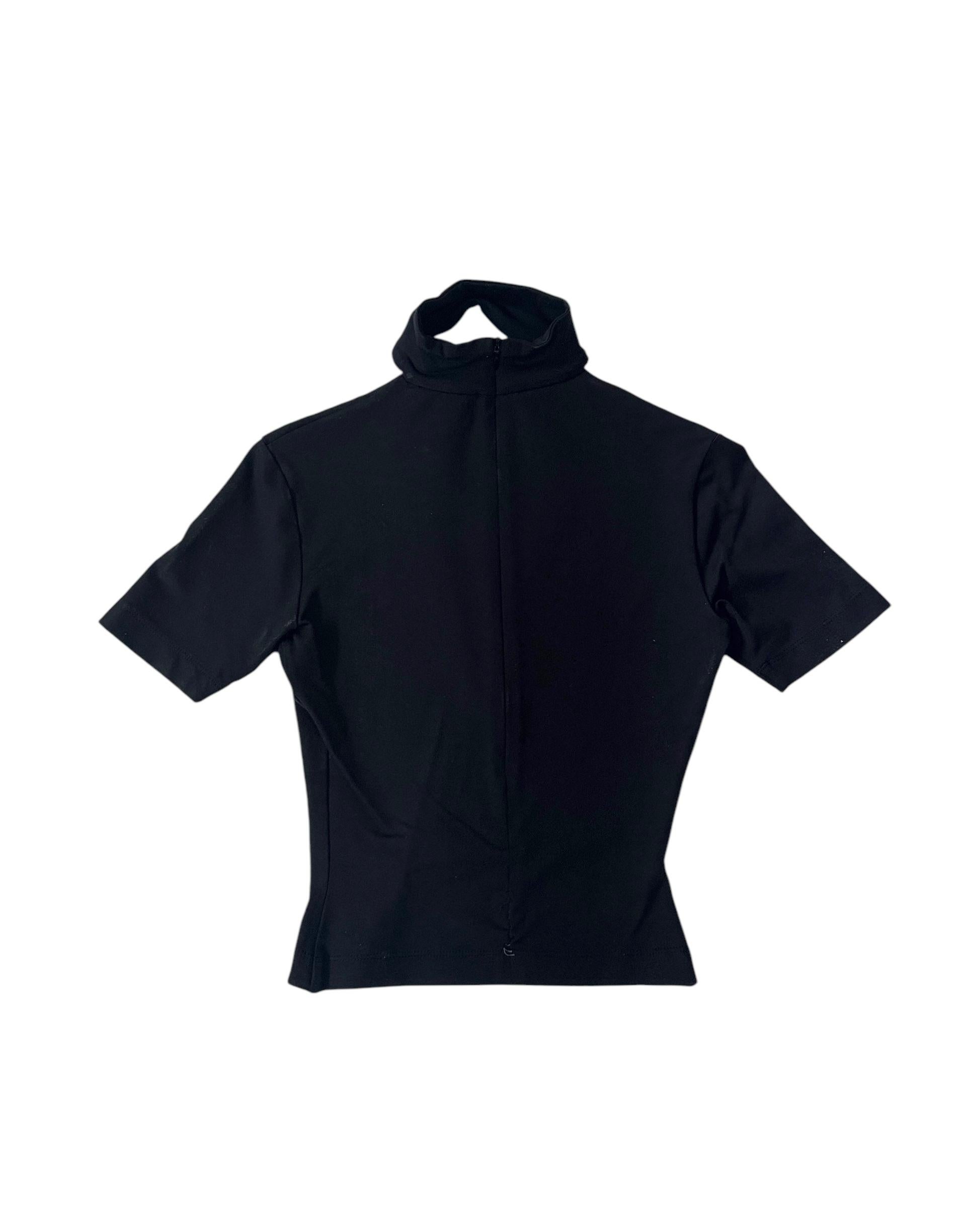 Minimalist Black Stretch Top by Plein Sud - No import duty: we pay for it! For Sale 3