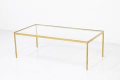 Divano/tavolino minimalista in ottone e vetro di Bergboms, Svezia, anni '50