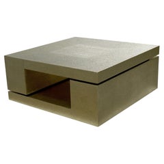 Minimalist Brass Coffee Table, Geometric Modular Design