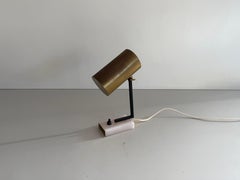 Lámpara de escritorio minimalista con cabeza de latón y base de mármol, años 60, Alemania