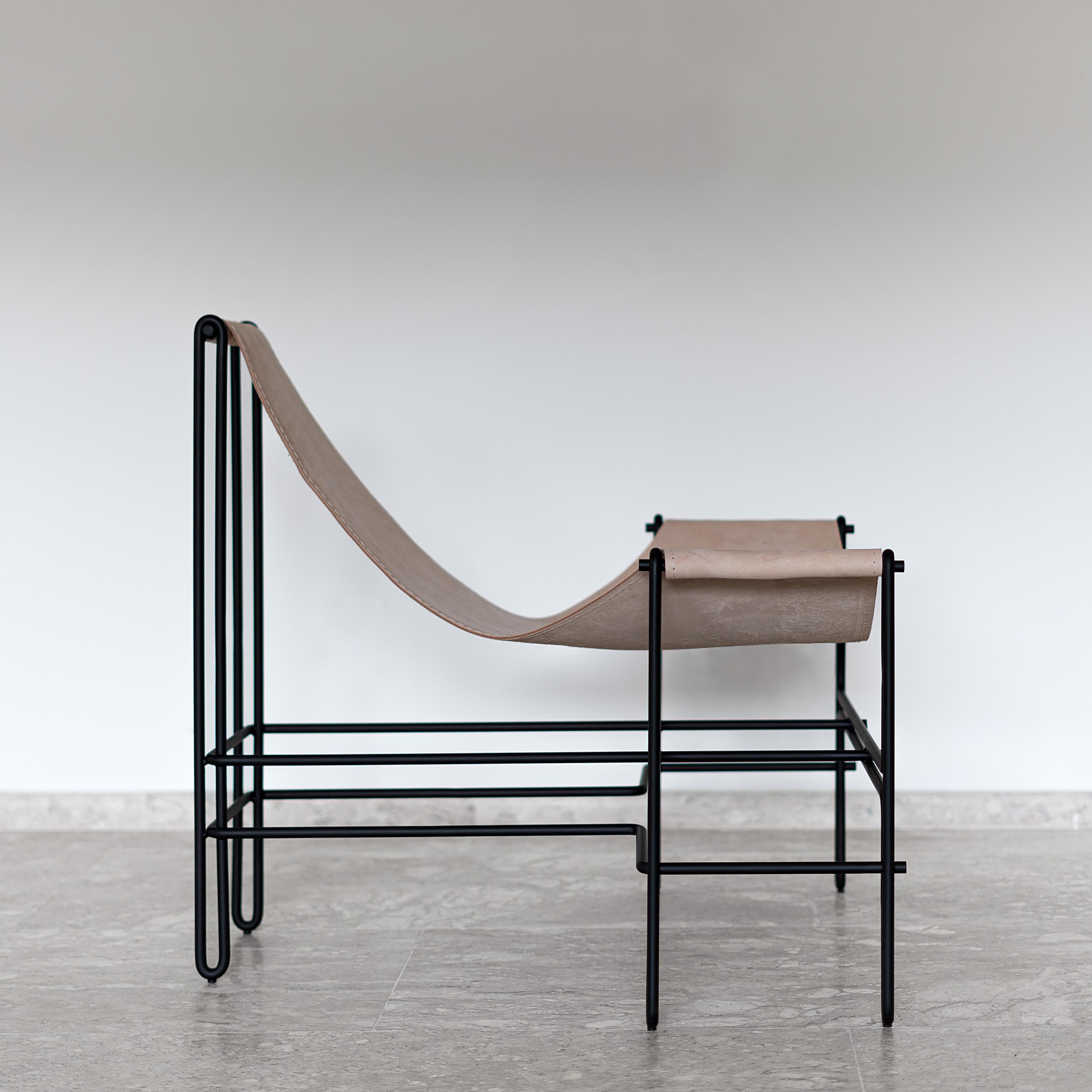 Painted Minimalist Brazilian Armchair ´Bia´ by Samuel Lamas  For Sale