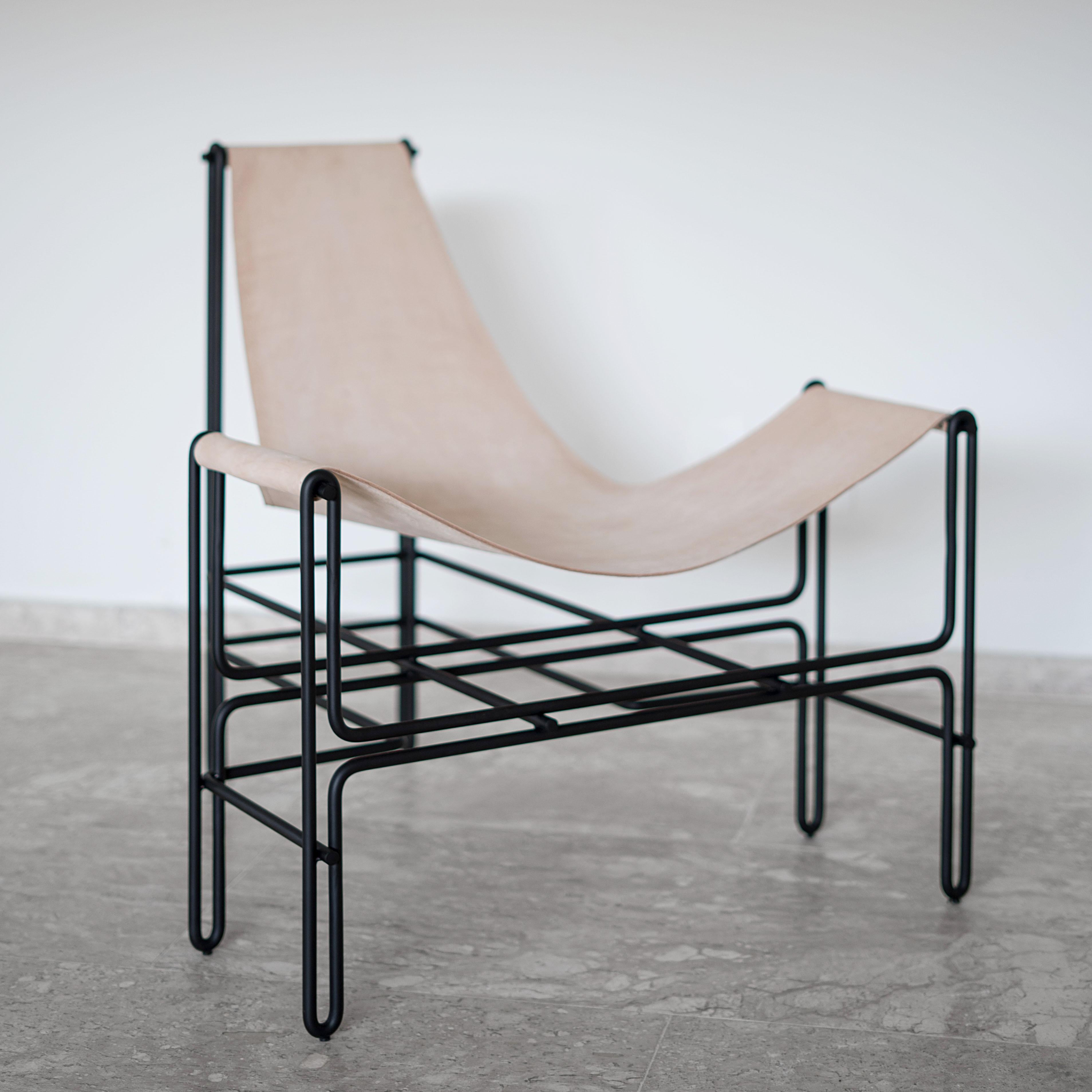Contemporary Minimalist Brazilian Armchair ´Bia´ by Samuel Lamas  For Sale