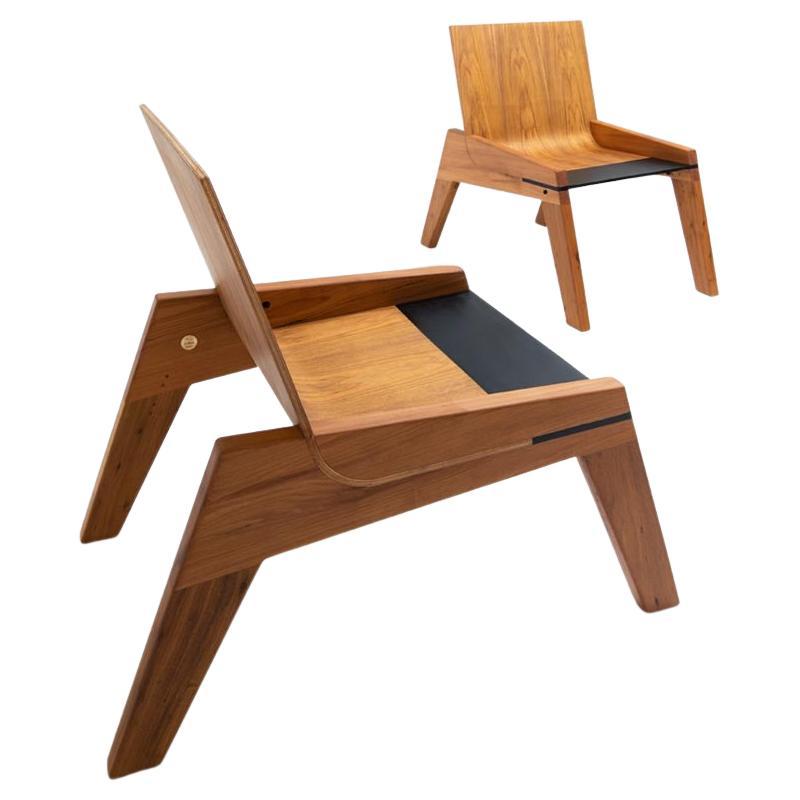 Minimalist Brazilian Handcrafted Lounge Chair ''an Life'' by Dimitrih Correa For Sale