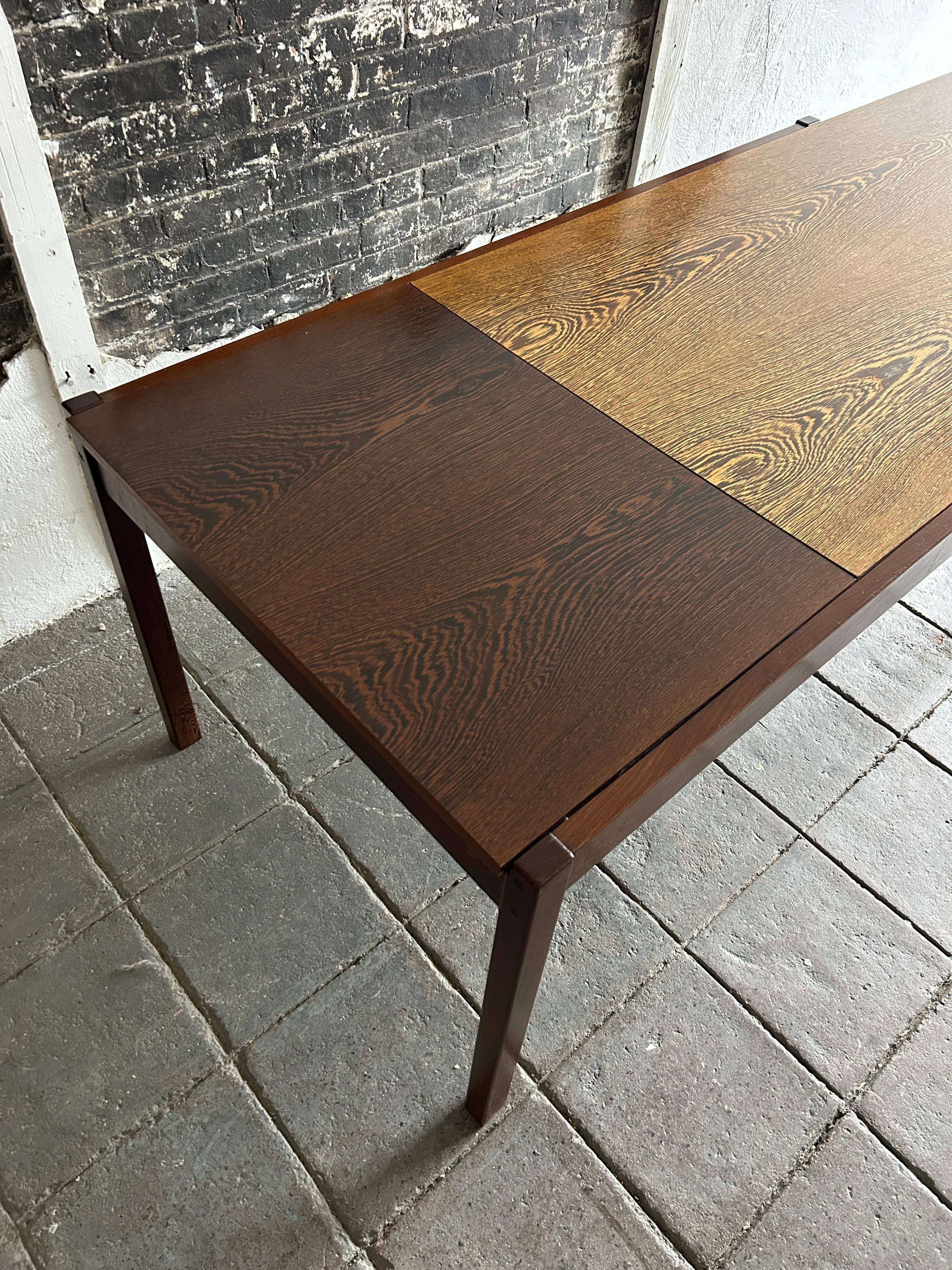 Minimalist Brazilian Modern Exotic hardwood minimalist extension dining table For Sale 3