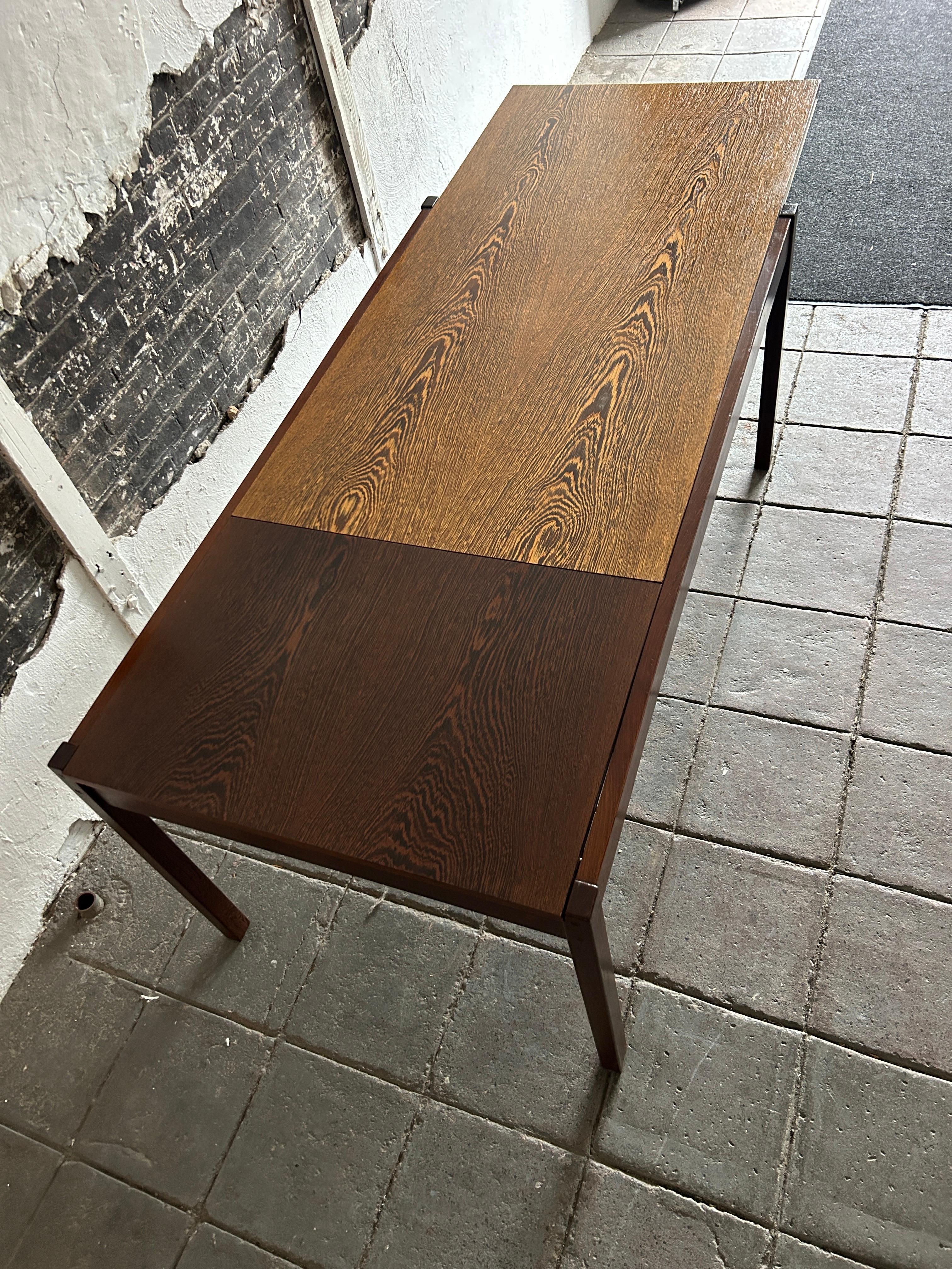 Minimalist Brazilian Modern Exotic hardwood minimalist extension dining table For Sale 4