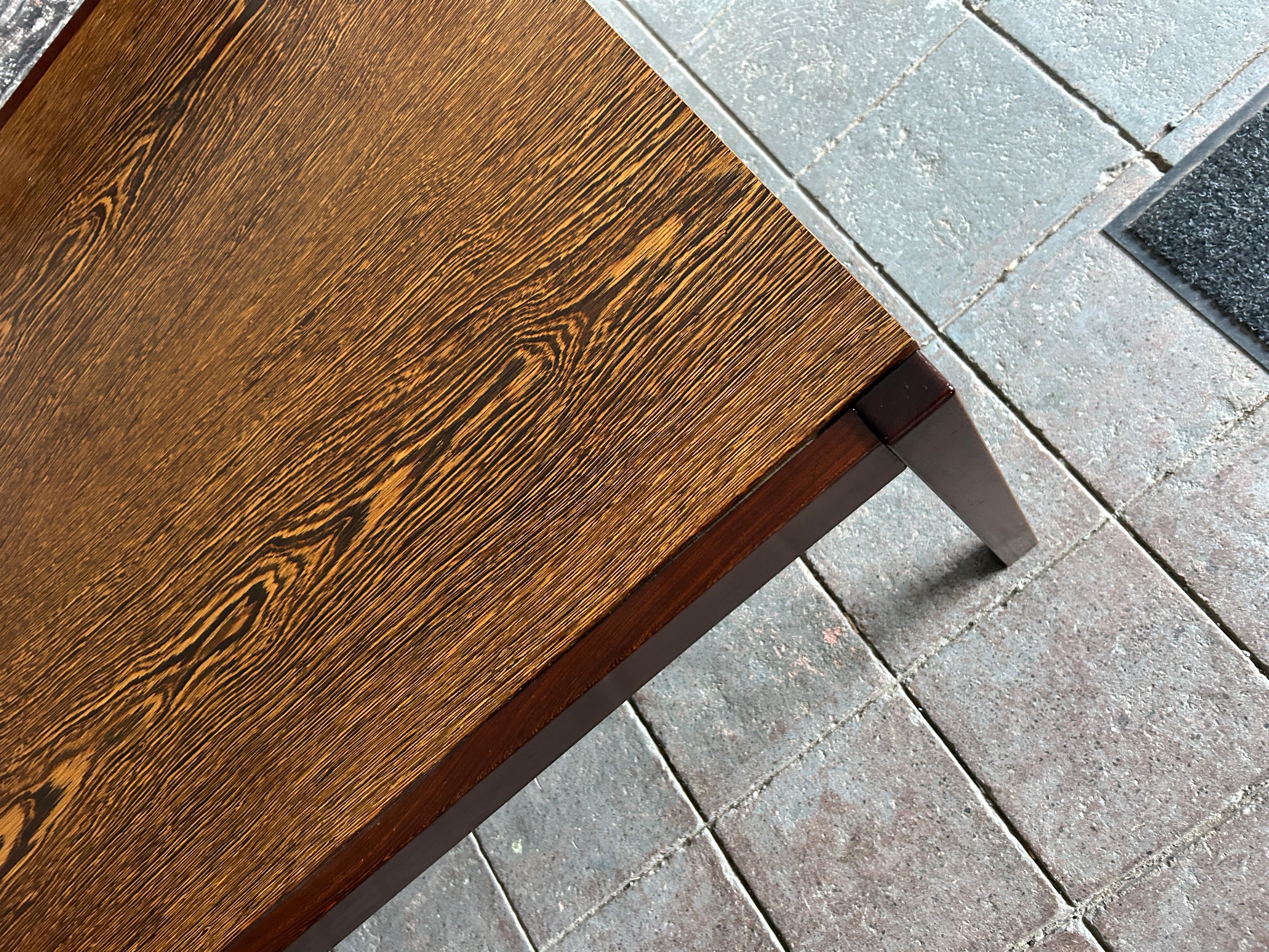 Late 20th Century Minimalist Brazilian Modern Exotic hardwood minimalist extension dining table For Sale