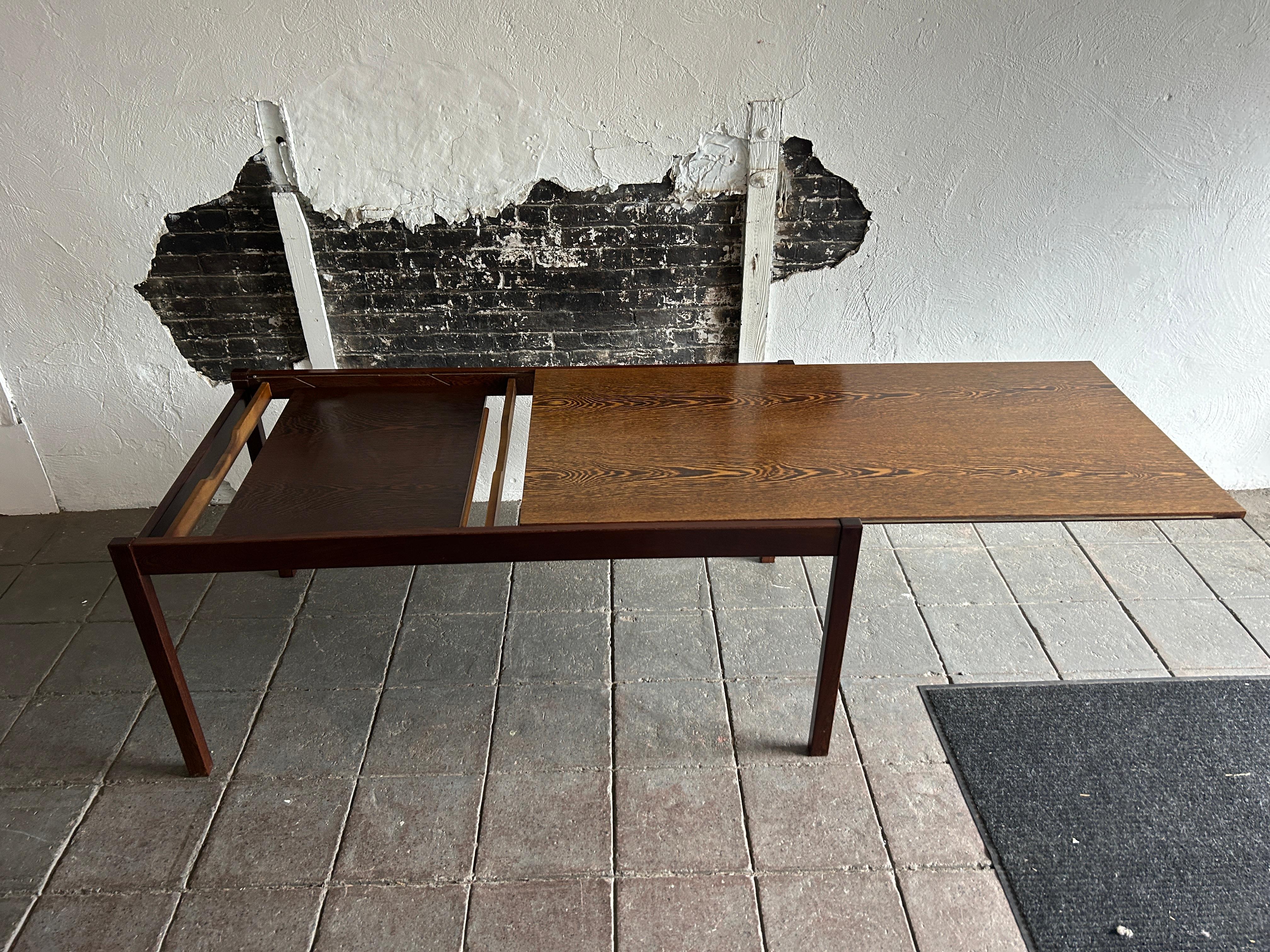 Minimalist Brazilian Modern Exotic hardwood minimalist extension dining table For Sale 1