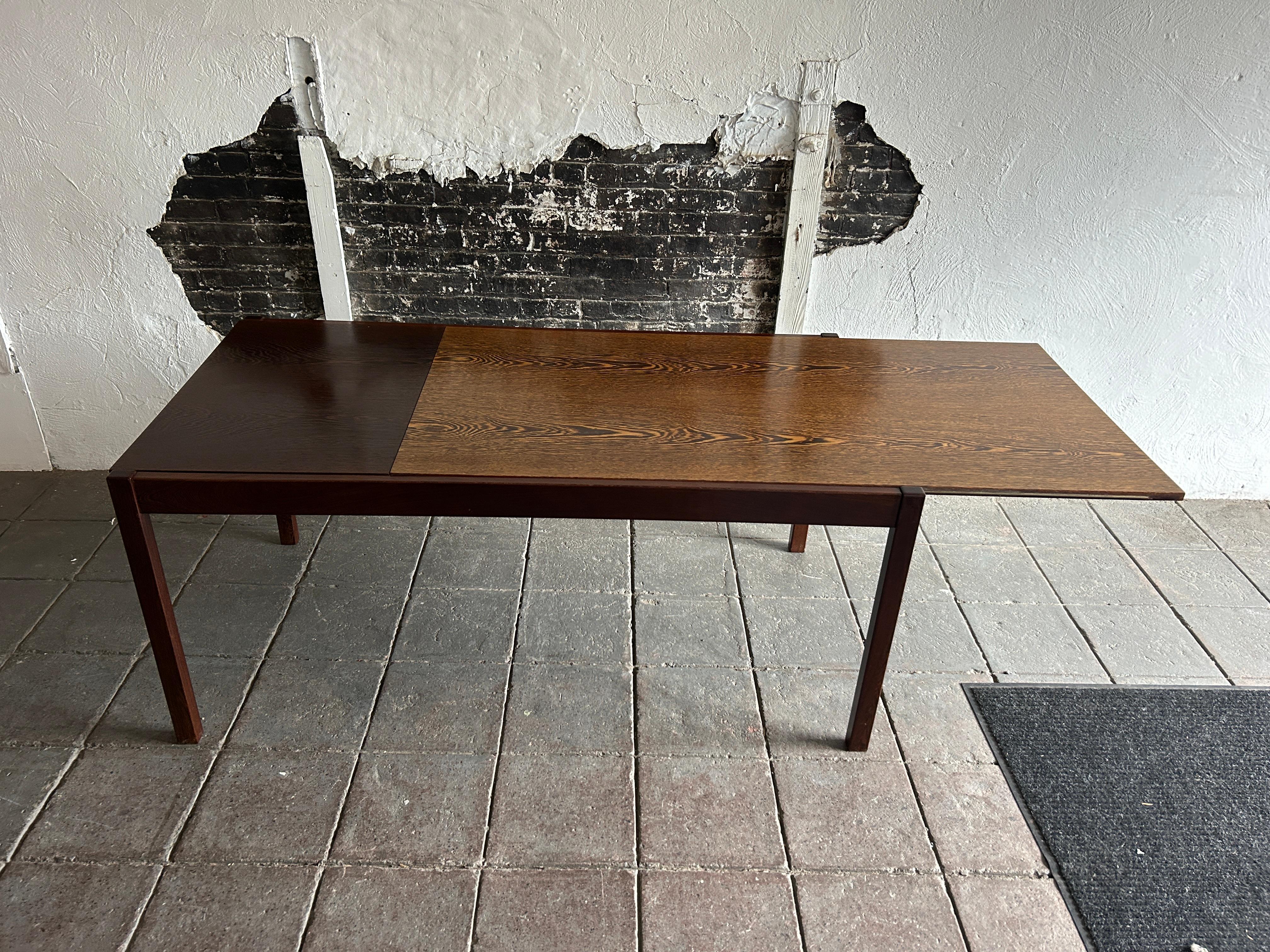Minimalist Brazilian Modern Exotic hardwood minimalist extension dining table For Sale 2