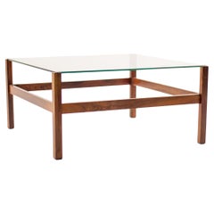Minimalist Brazilian Rosewood Mid Century Modern Coffee Table