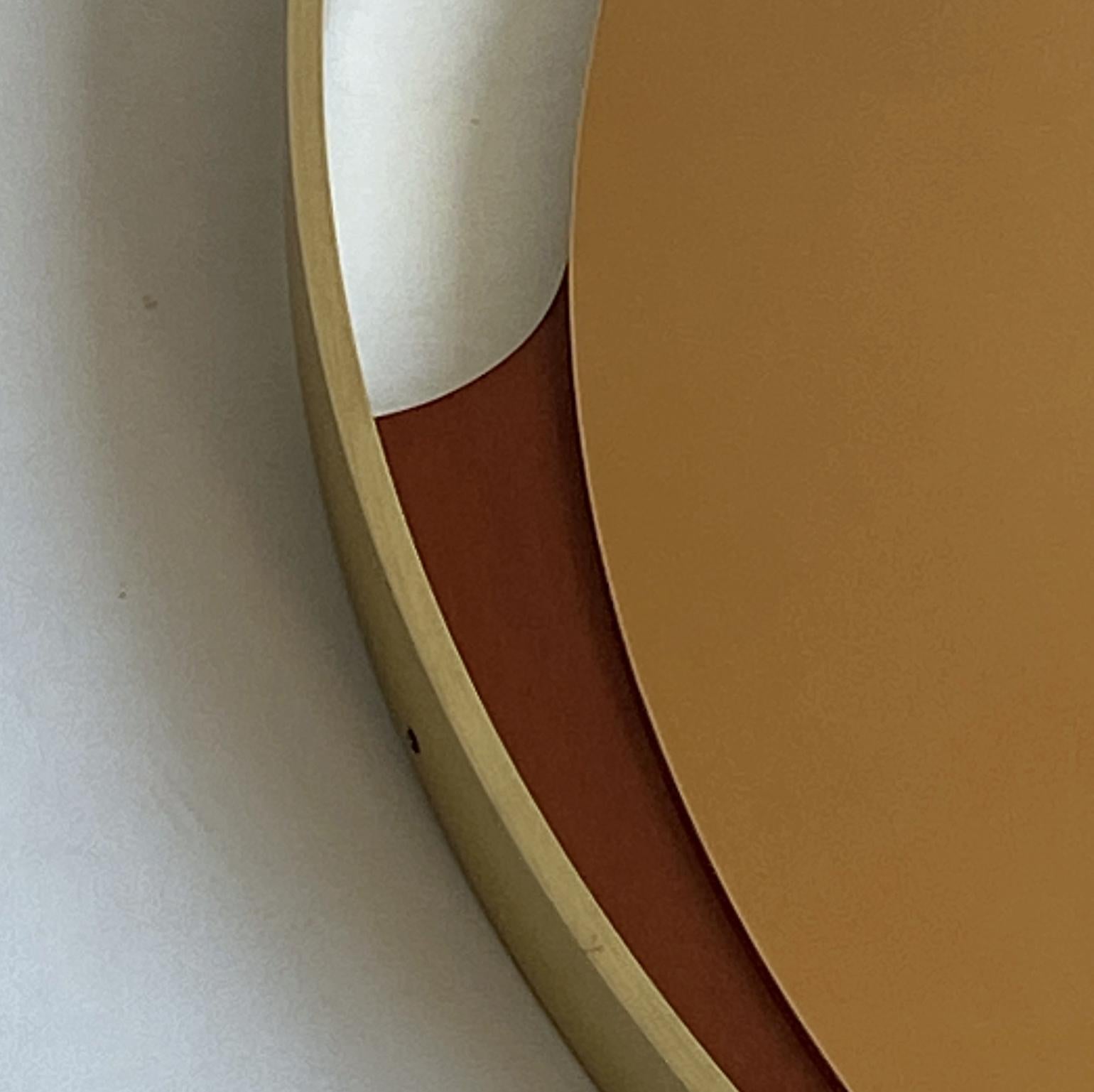 Minimalistischer runder Spiegel aus getönter Bronze von Rimadesio Italien 1970er (Ende des 20. Jahrhunderts) im Angebot